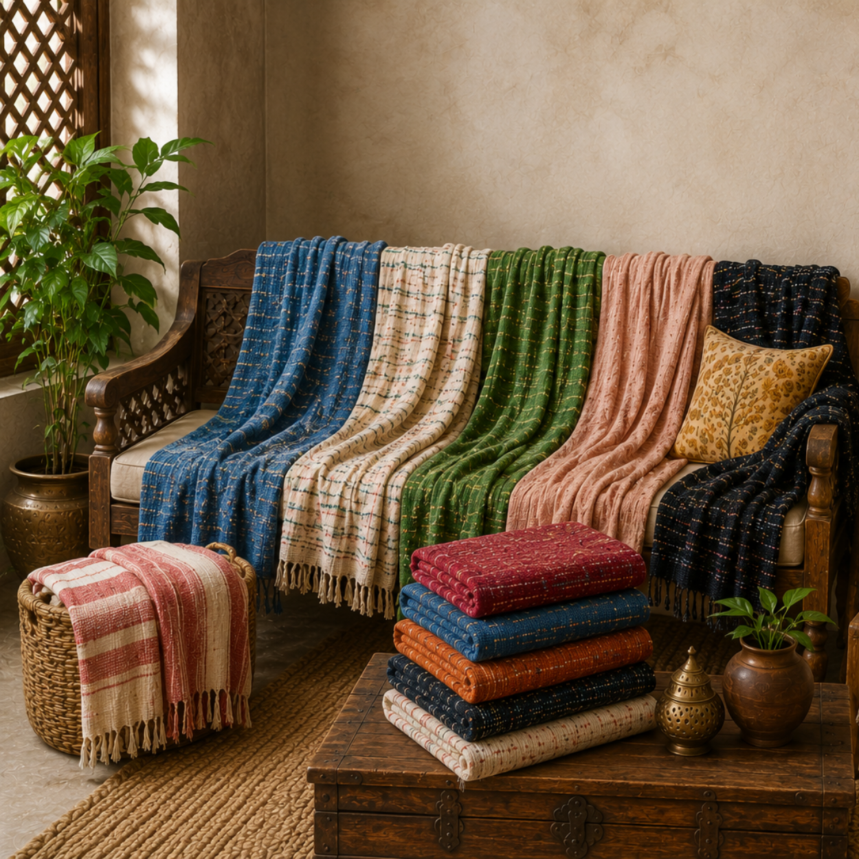 Buy Cotton Slub Throws Online