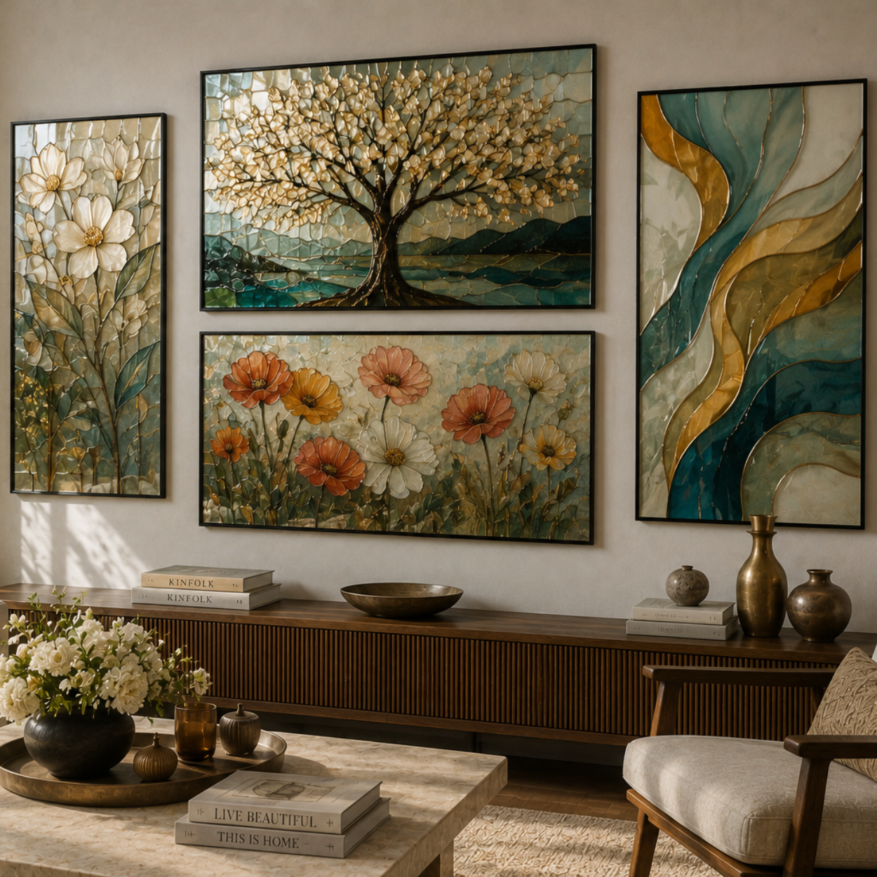 Tempered Glass Art Paintings