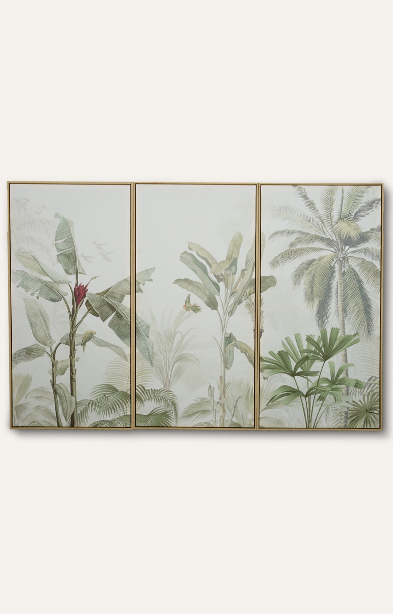 Coastal Palm Canvas Painting Print Set of 3