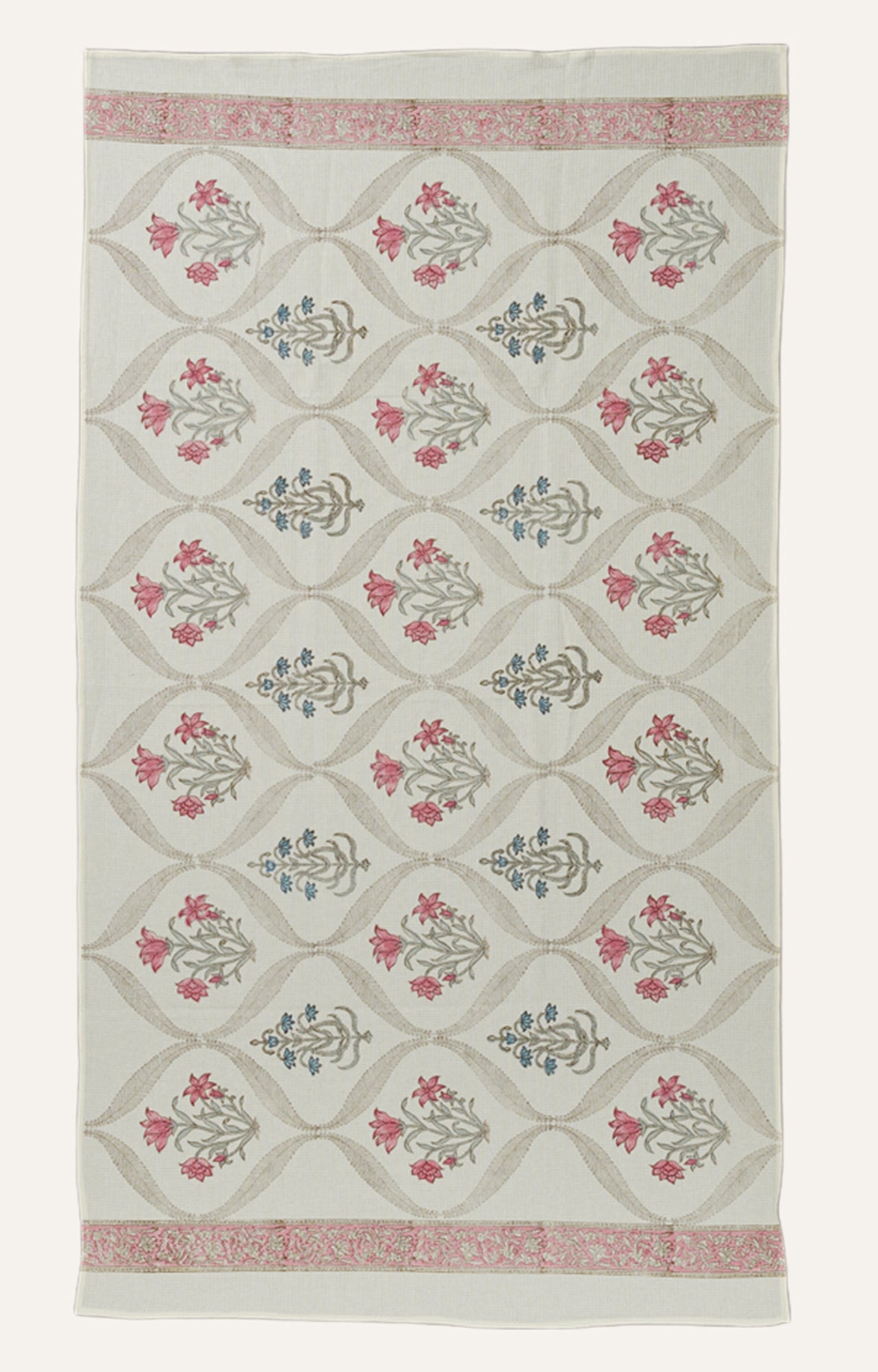 Jaipur Block Printed Floral Waffle Bath Towel