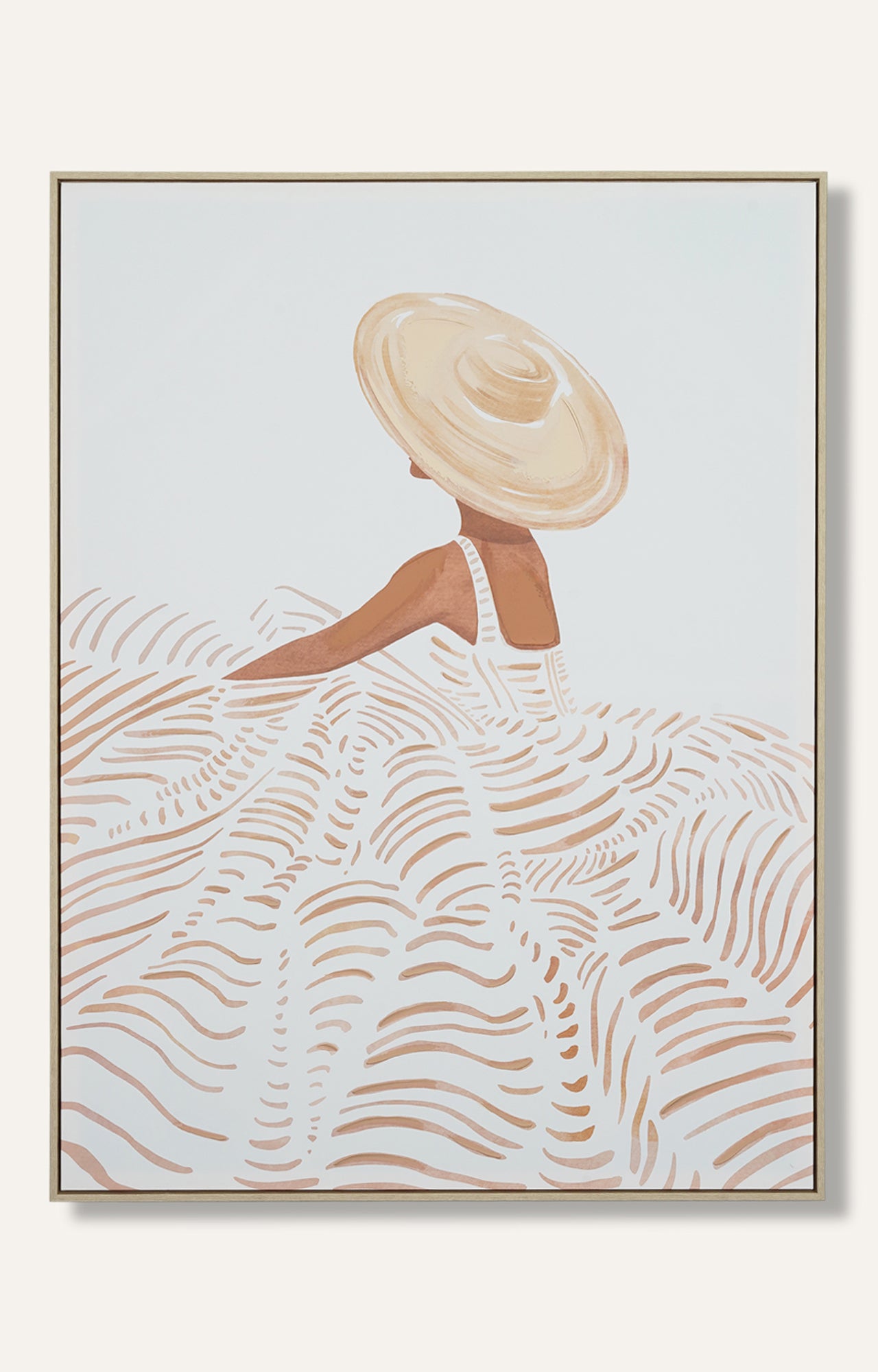 Lady in Hat Painting with Frame