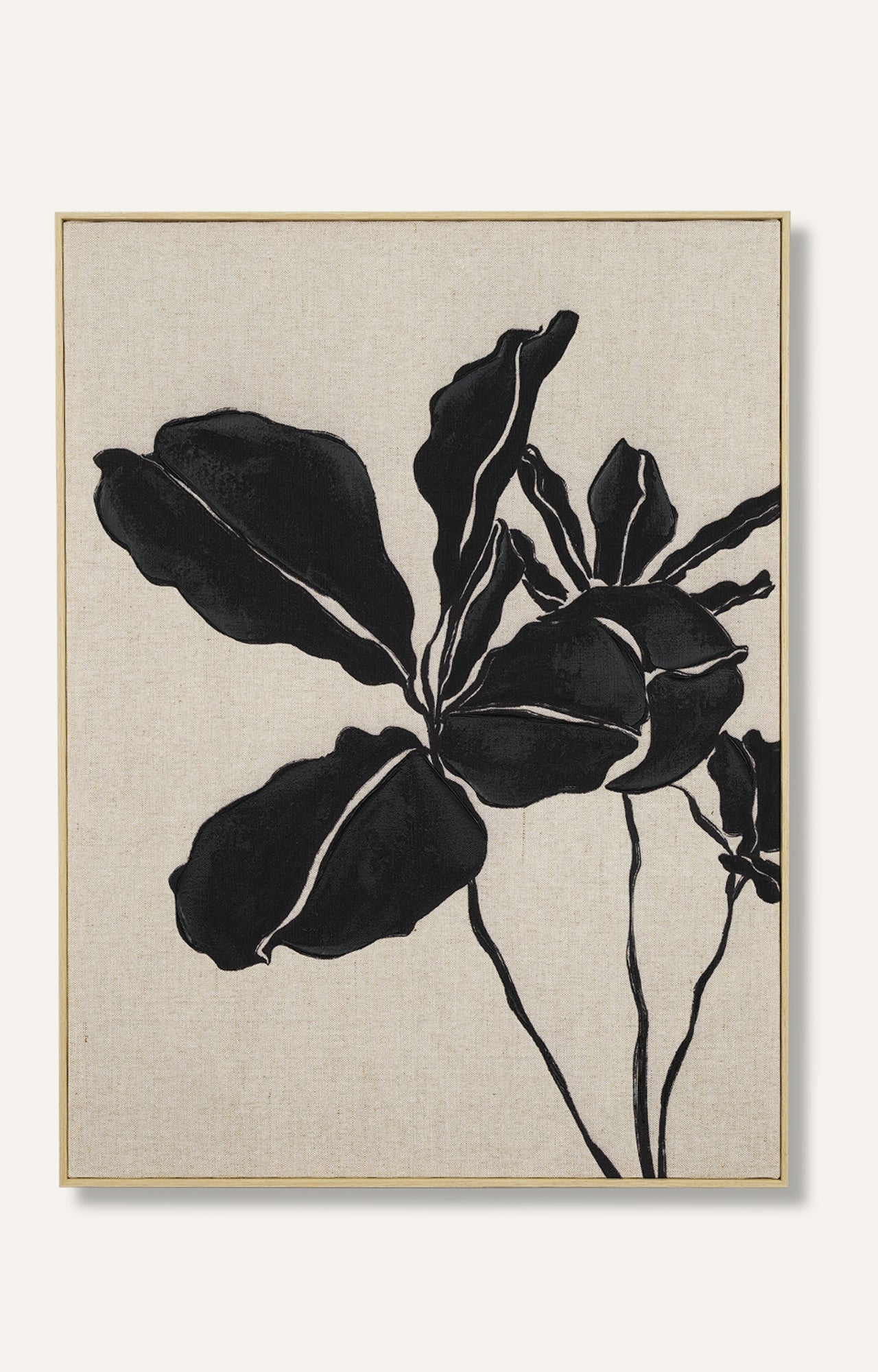 Black Leaves Hand-painted Canvas Art