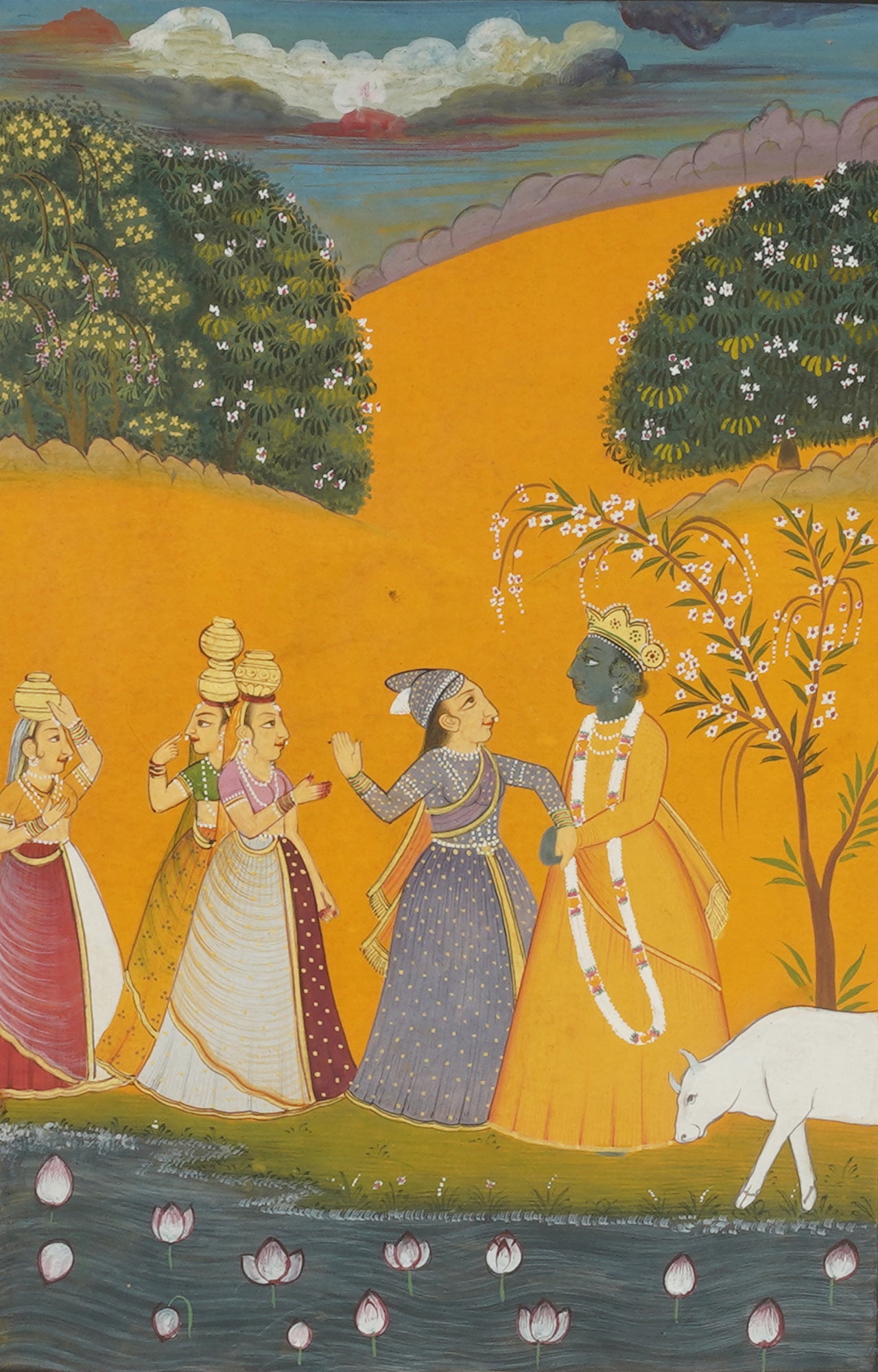 Radha-Krishna in Vrindavan Painting
