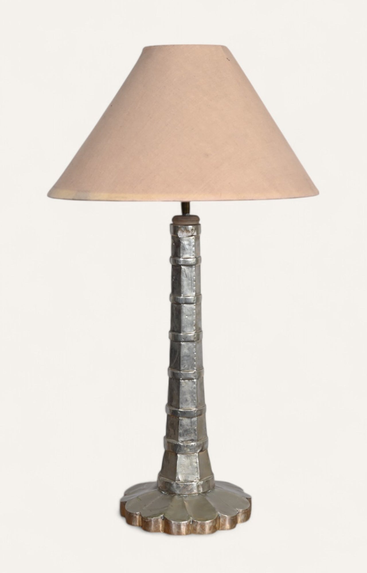 The Gleaming White Metal Table Lamp