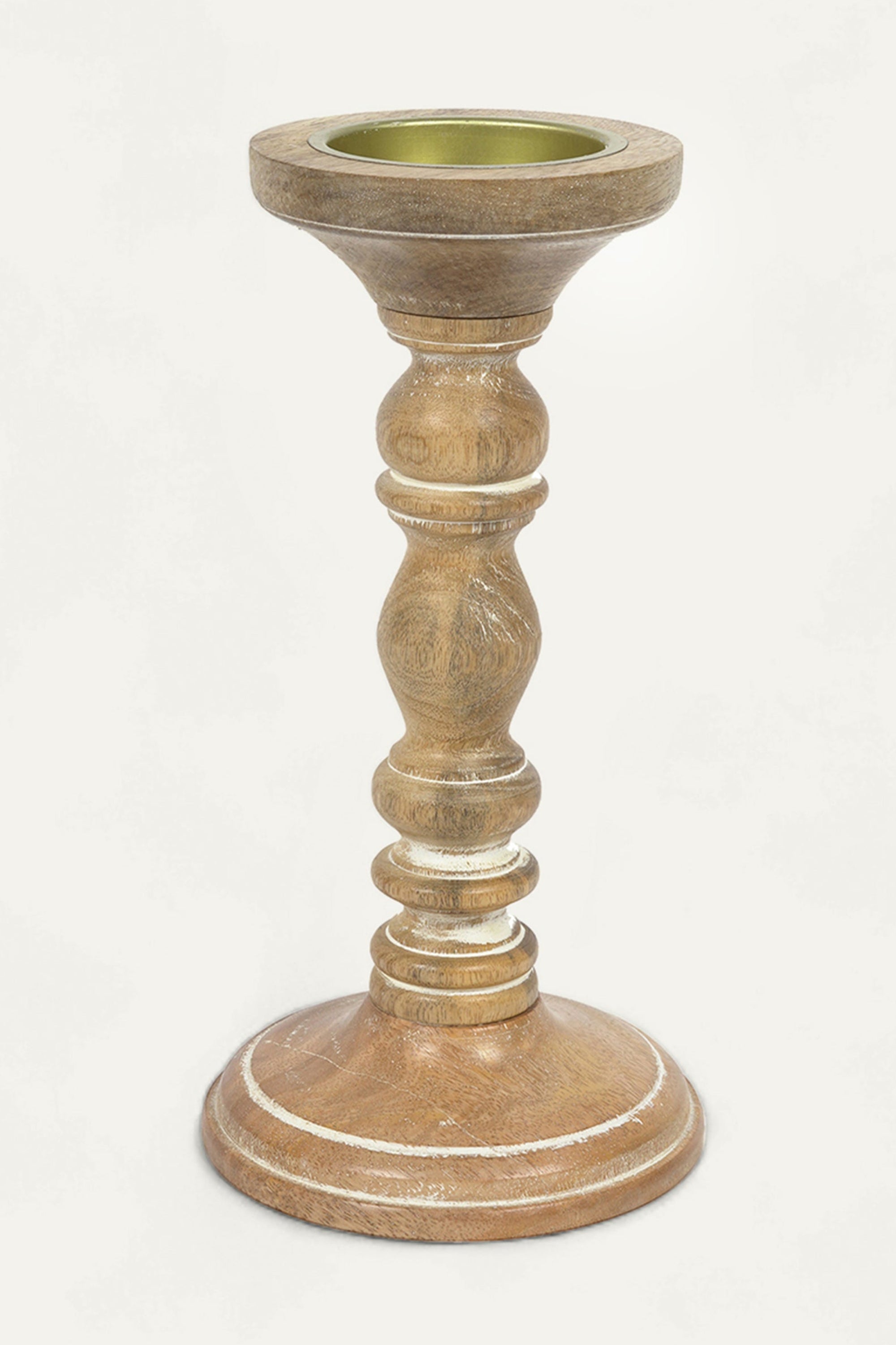 Natural Wood Candle Stand - Long