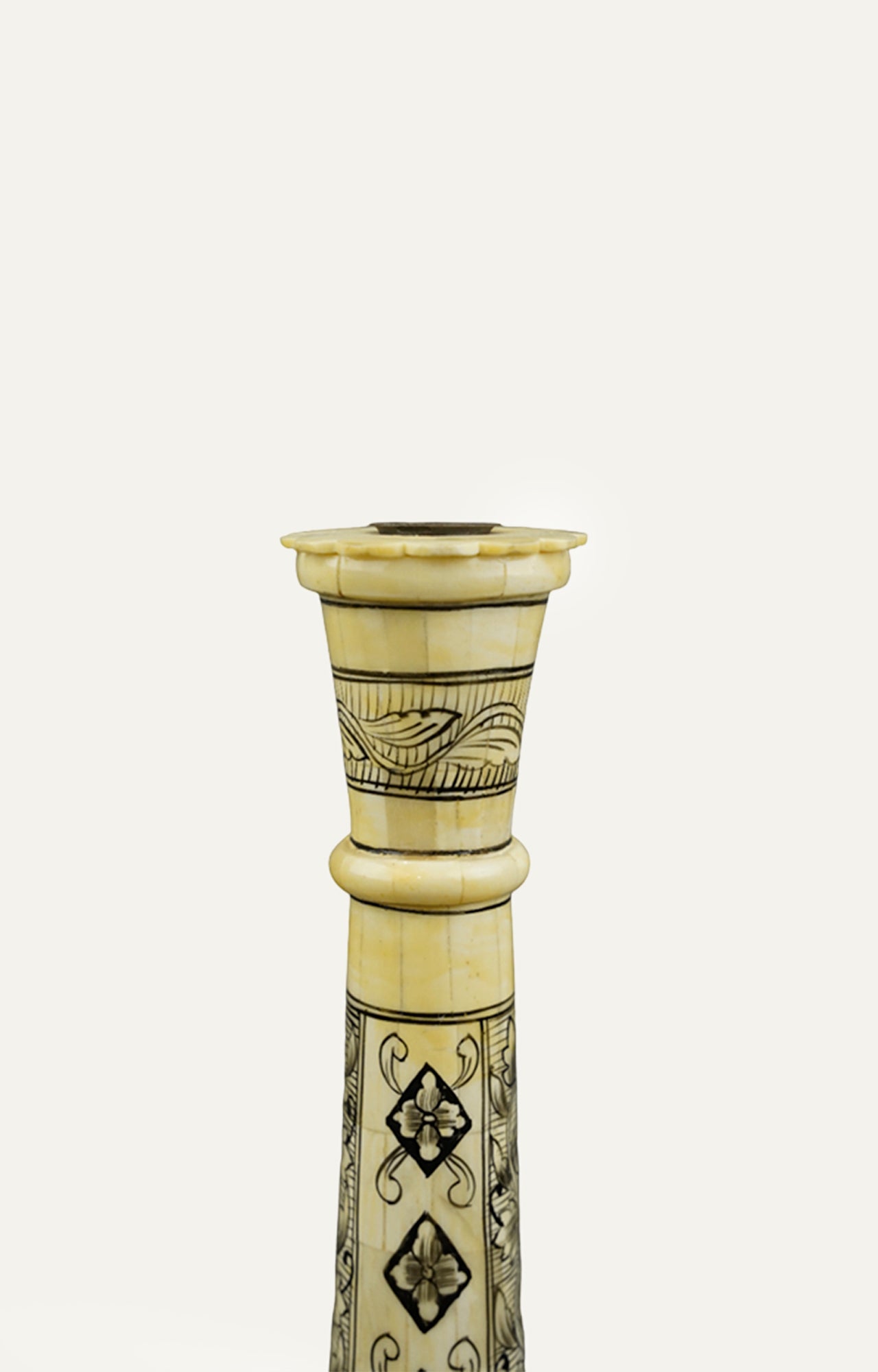 Vintage Bone Inlay Candle Holder