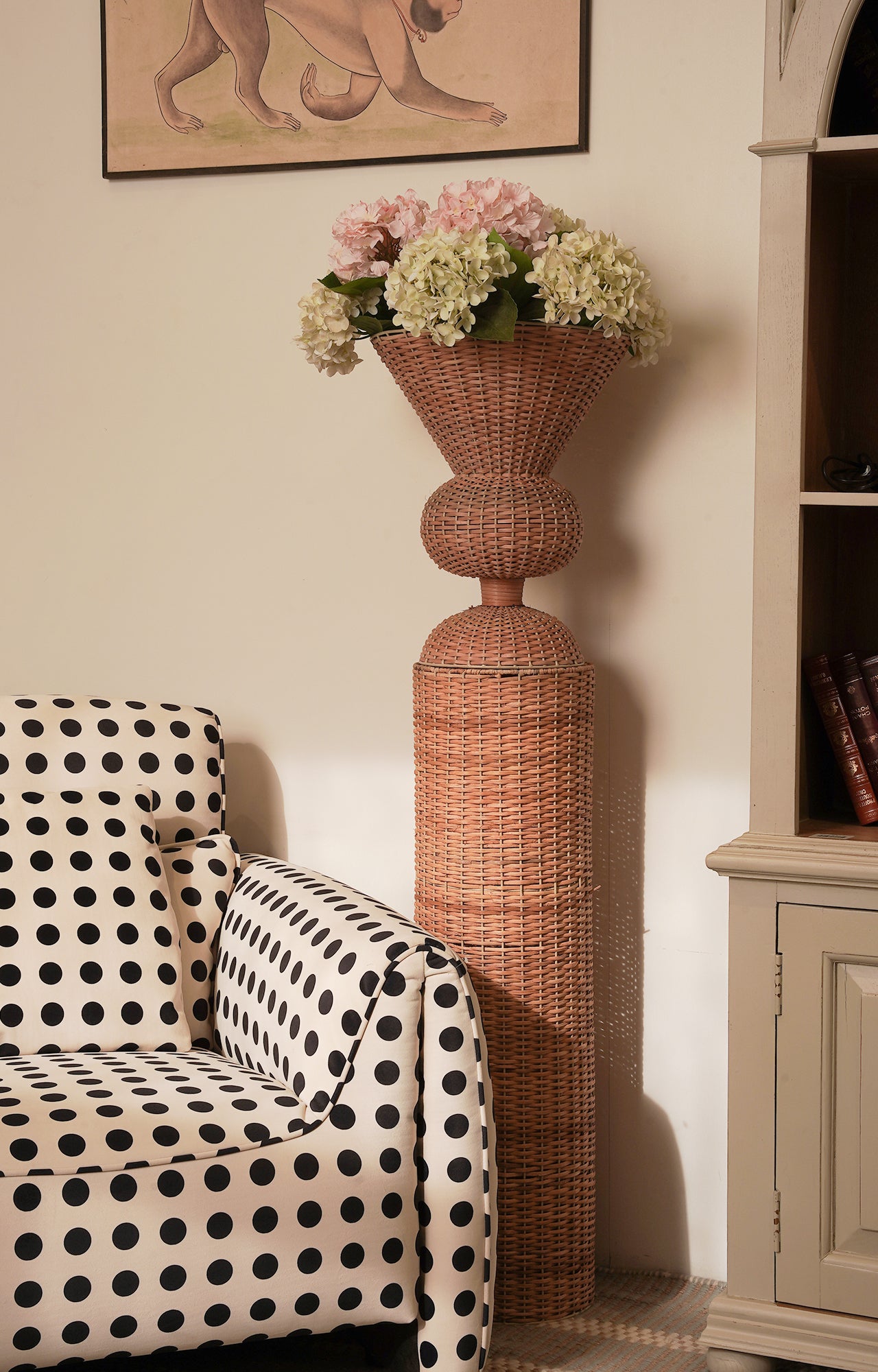 Sculptural Natural Cane Planter - Tall