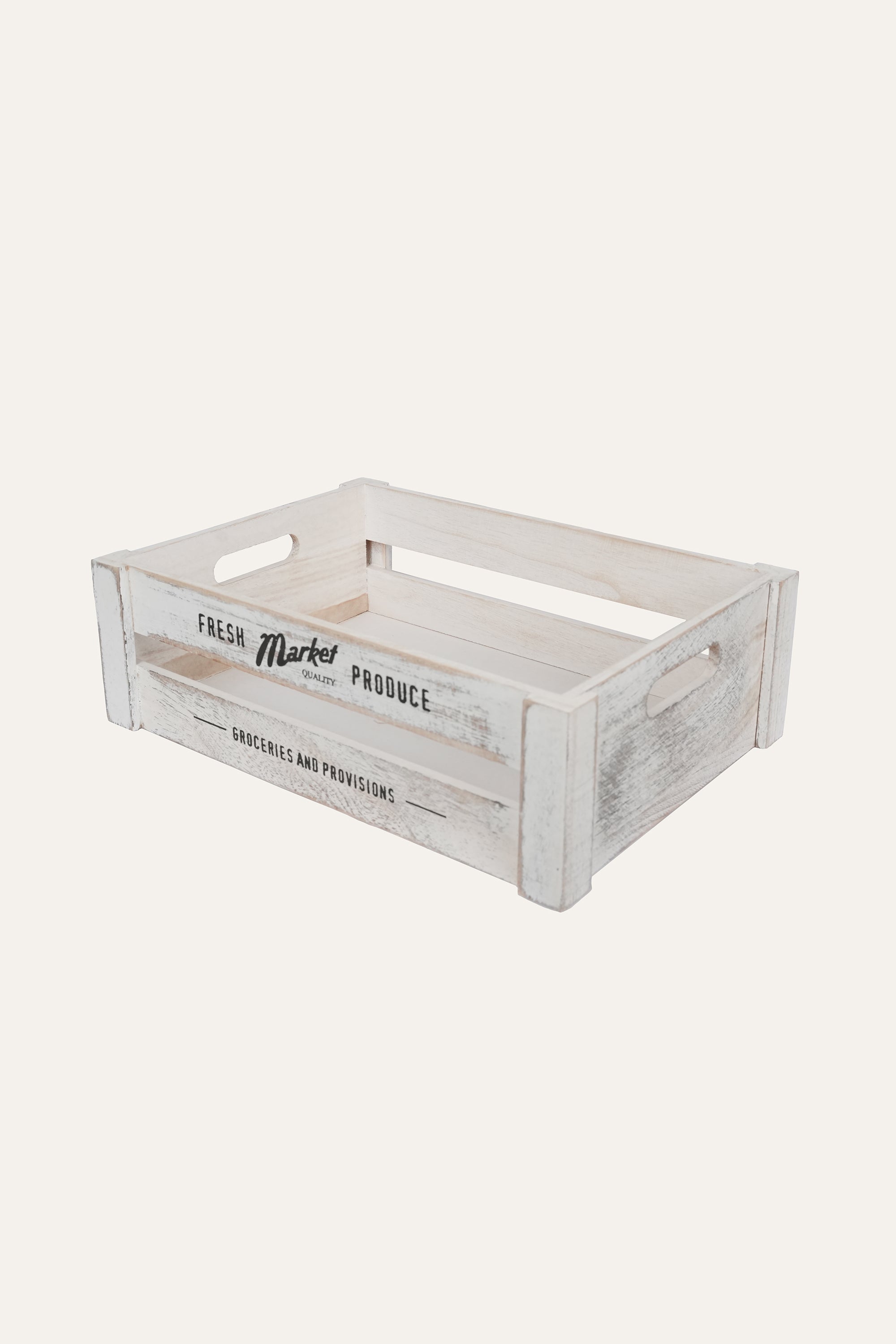 Rustic Wood Storage Basket - Large