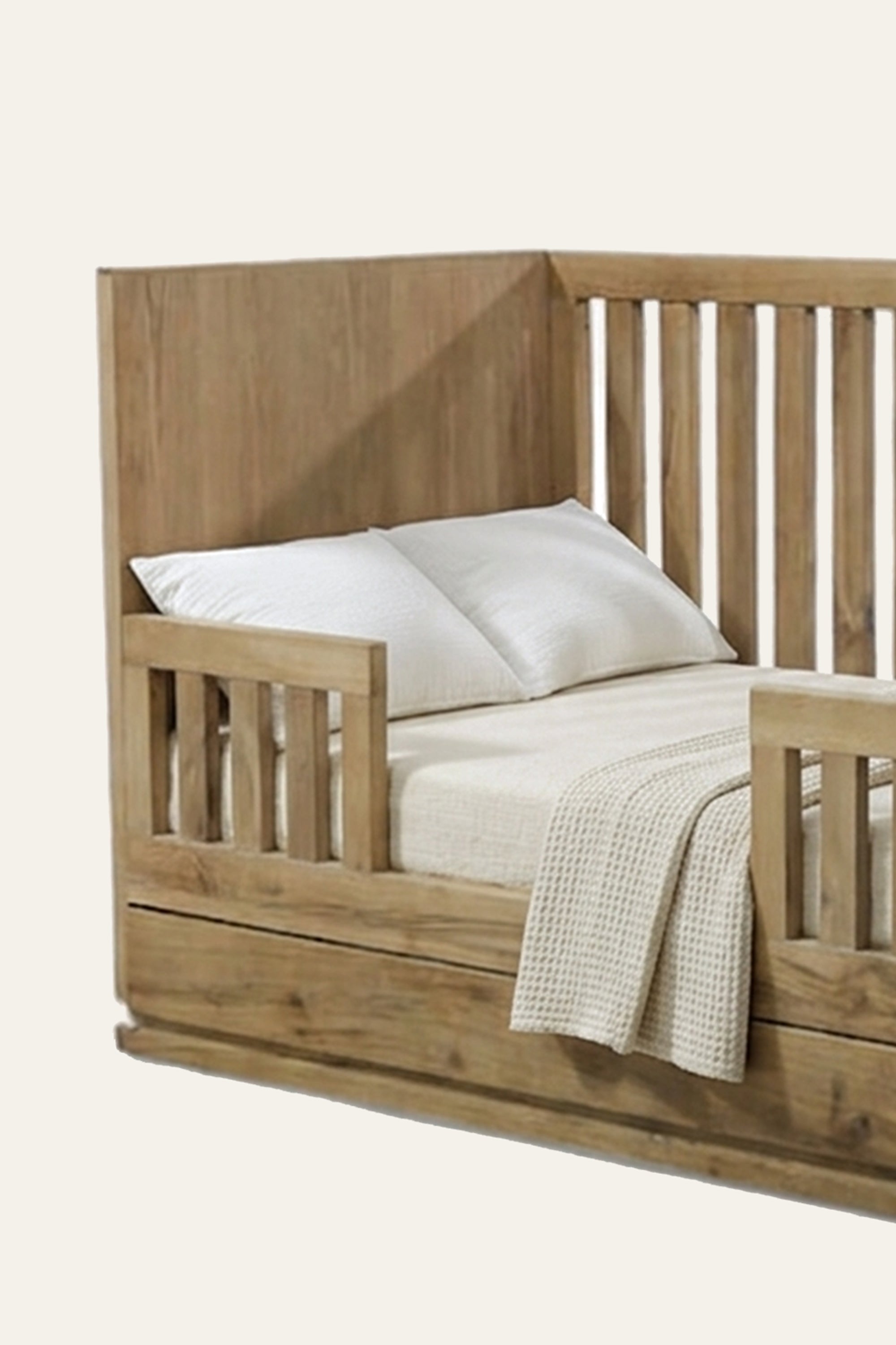 Slatted Wooden Kid's Bed in Brown