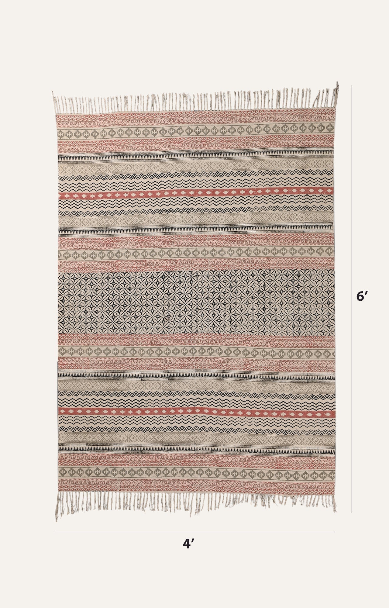 Tribal Striped Cotton Rug