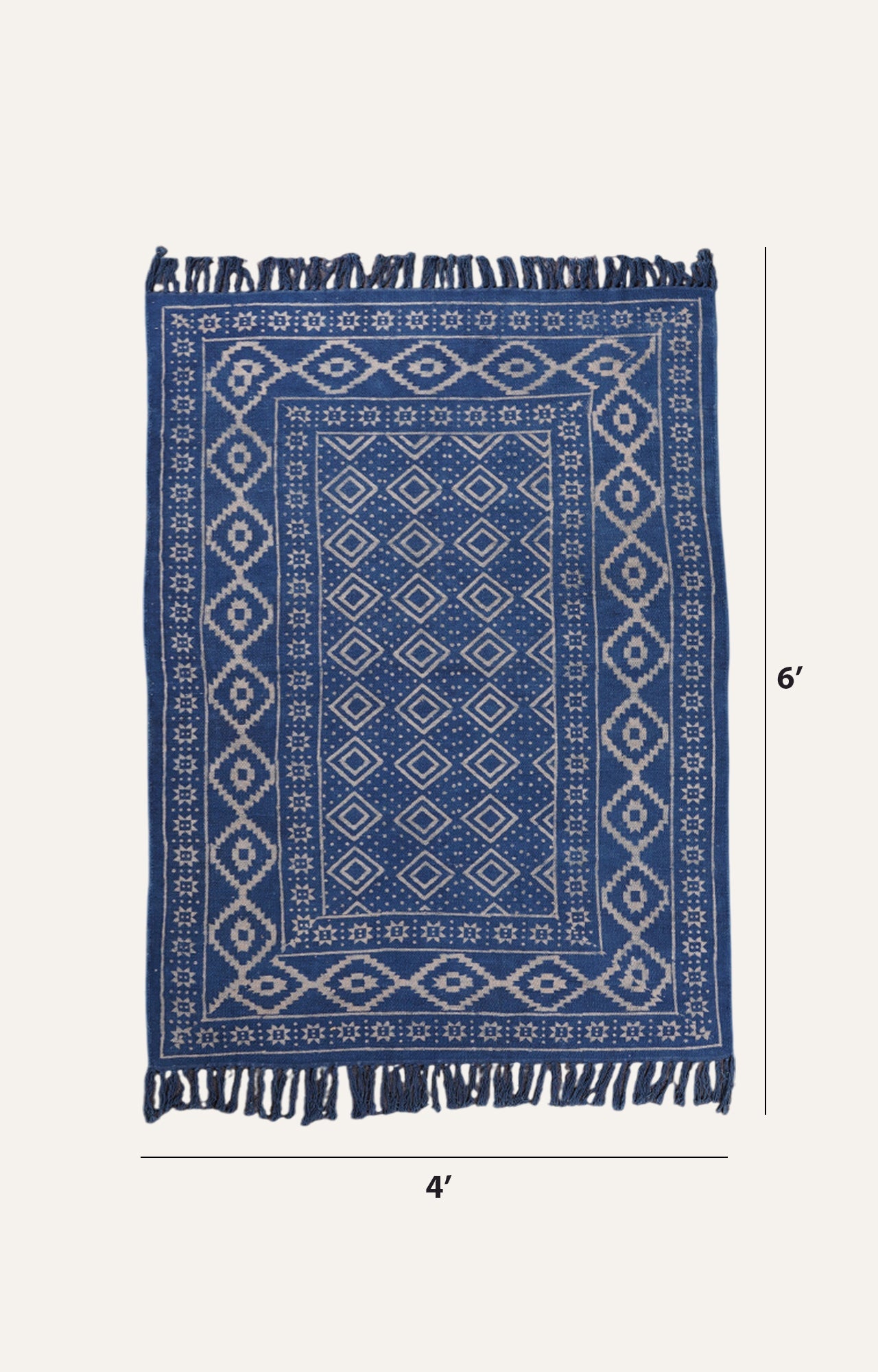 Fringed Border Cotton Rug