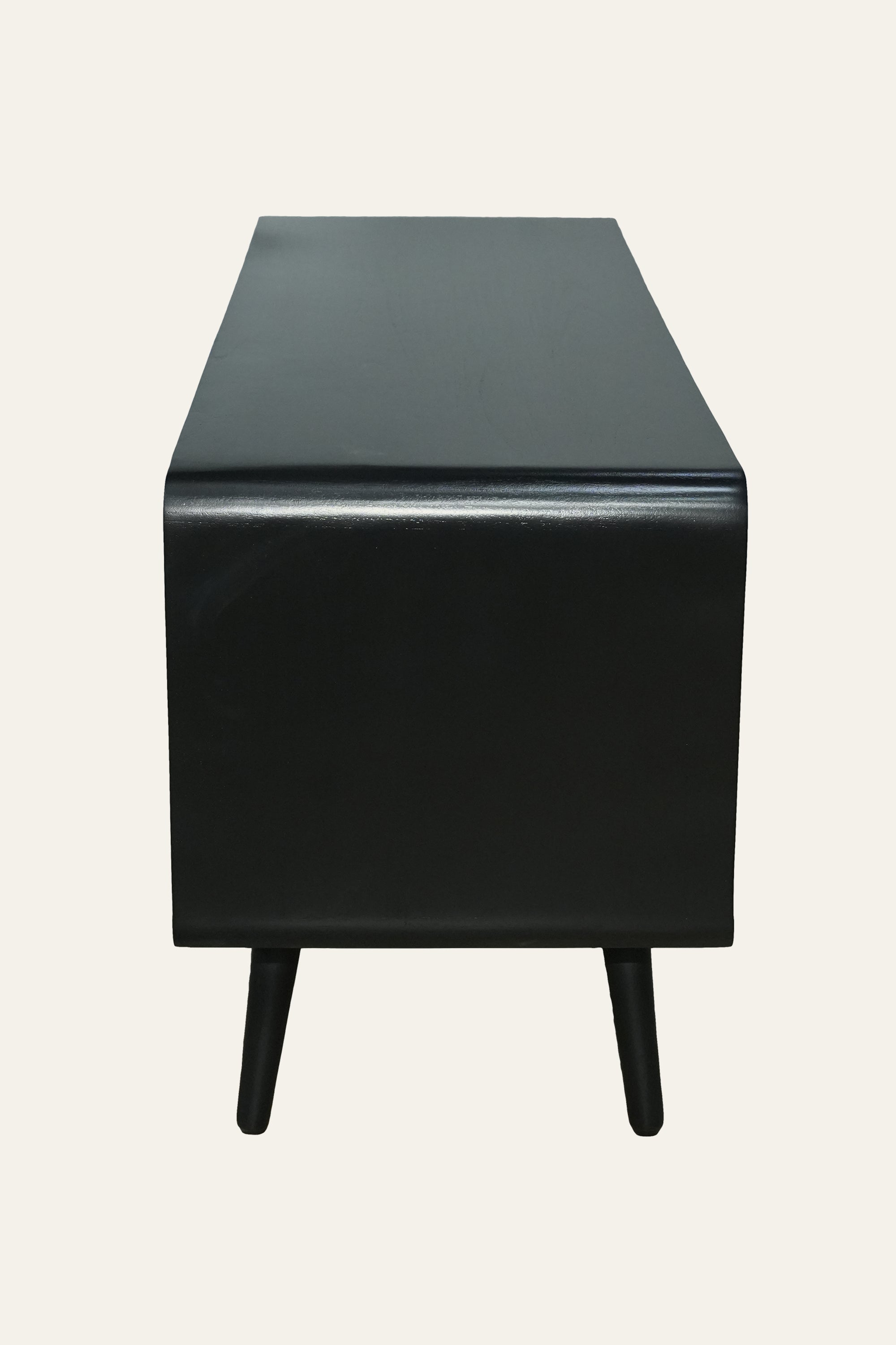 Black Fluted TV Cabinet for Modern Living Rooms