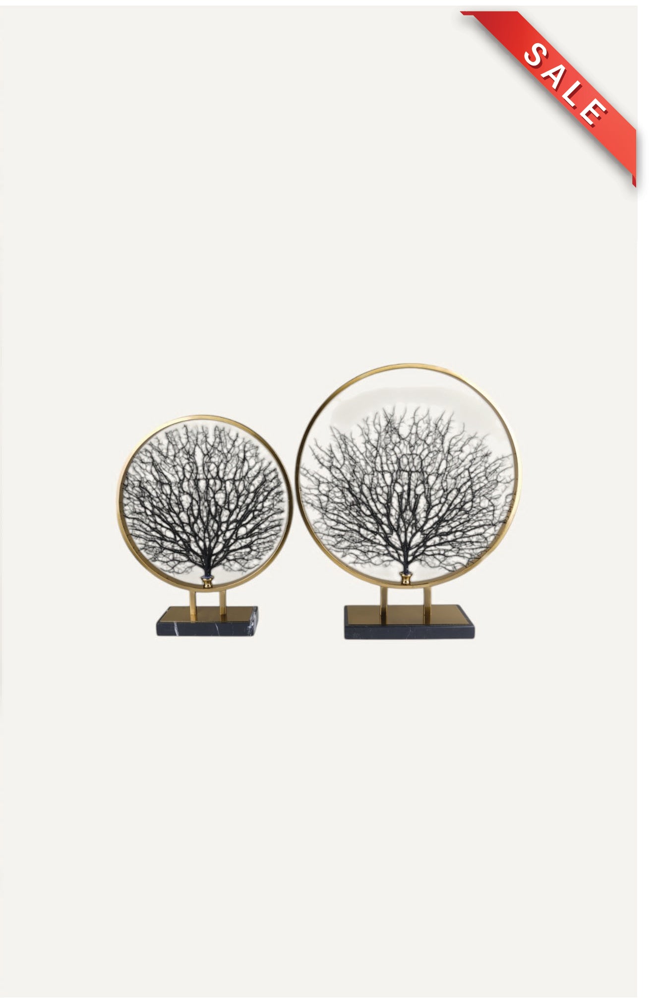 Golden Tree Home Décor Sculpture Pair