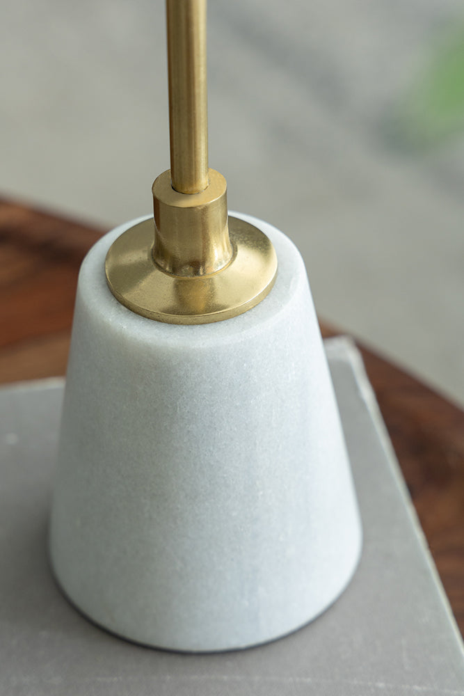 Metal Candle Holder with a Marble Base - Medium