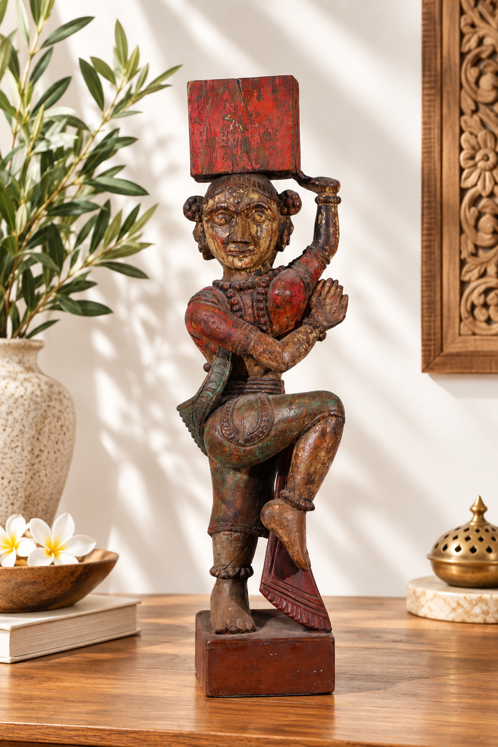 Indian Female Court Dancer Figure in Distress Finish