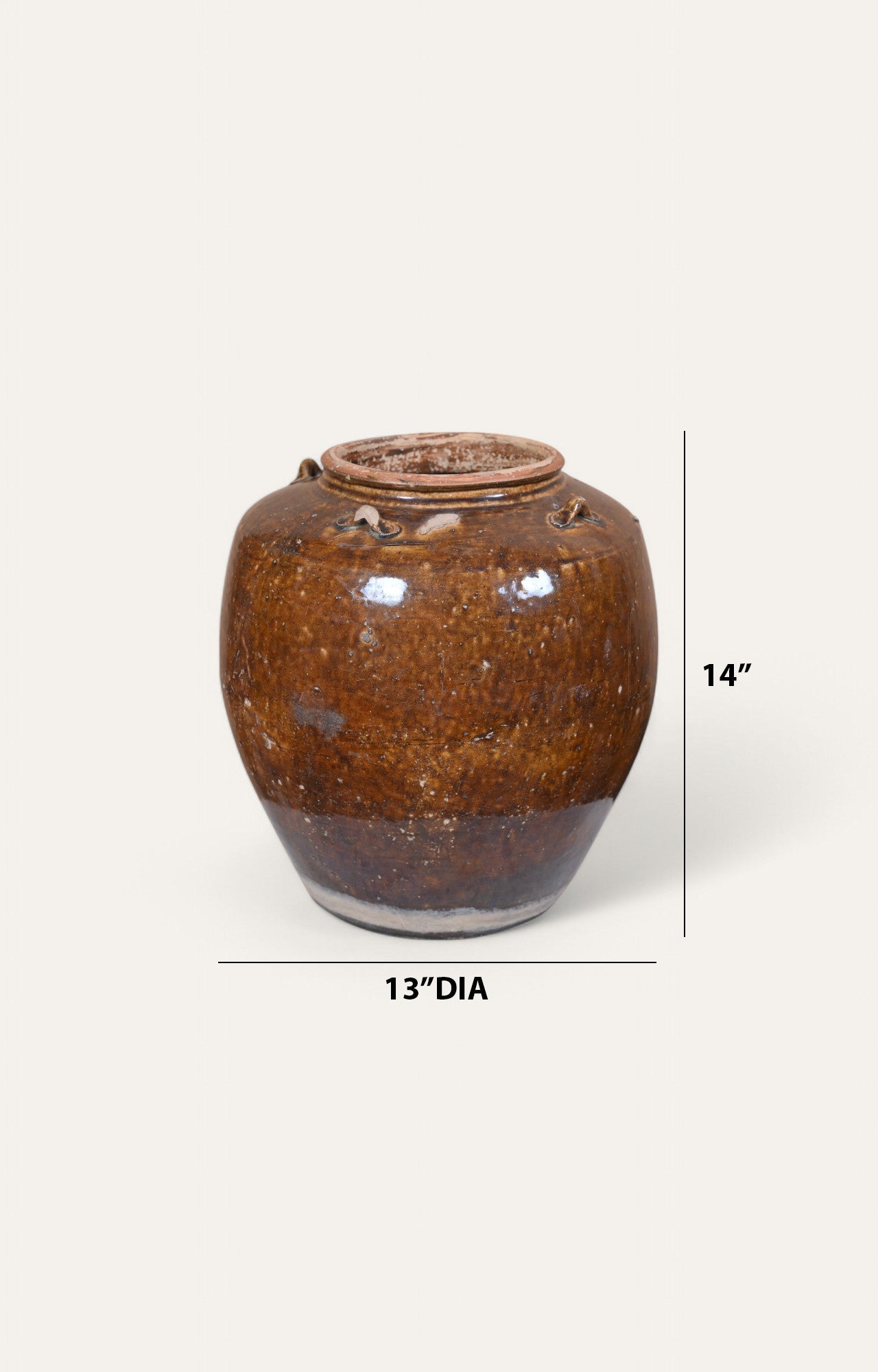 Decorative Brown Earthenware Clay Pot