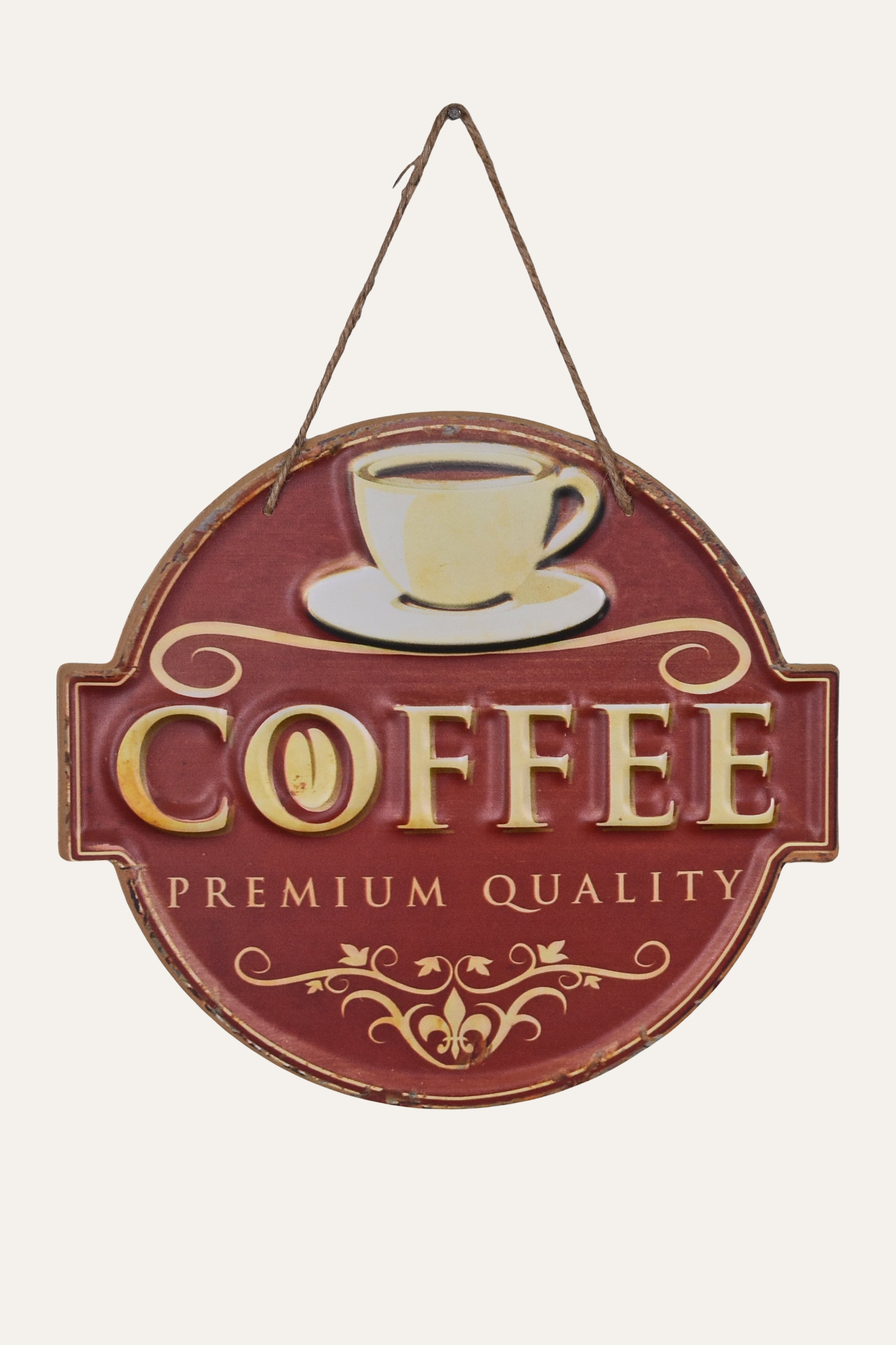 Round Coffee Metal Wall Board for Wall Decor