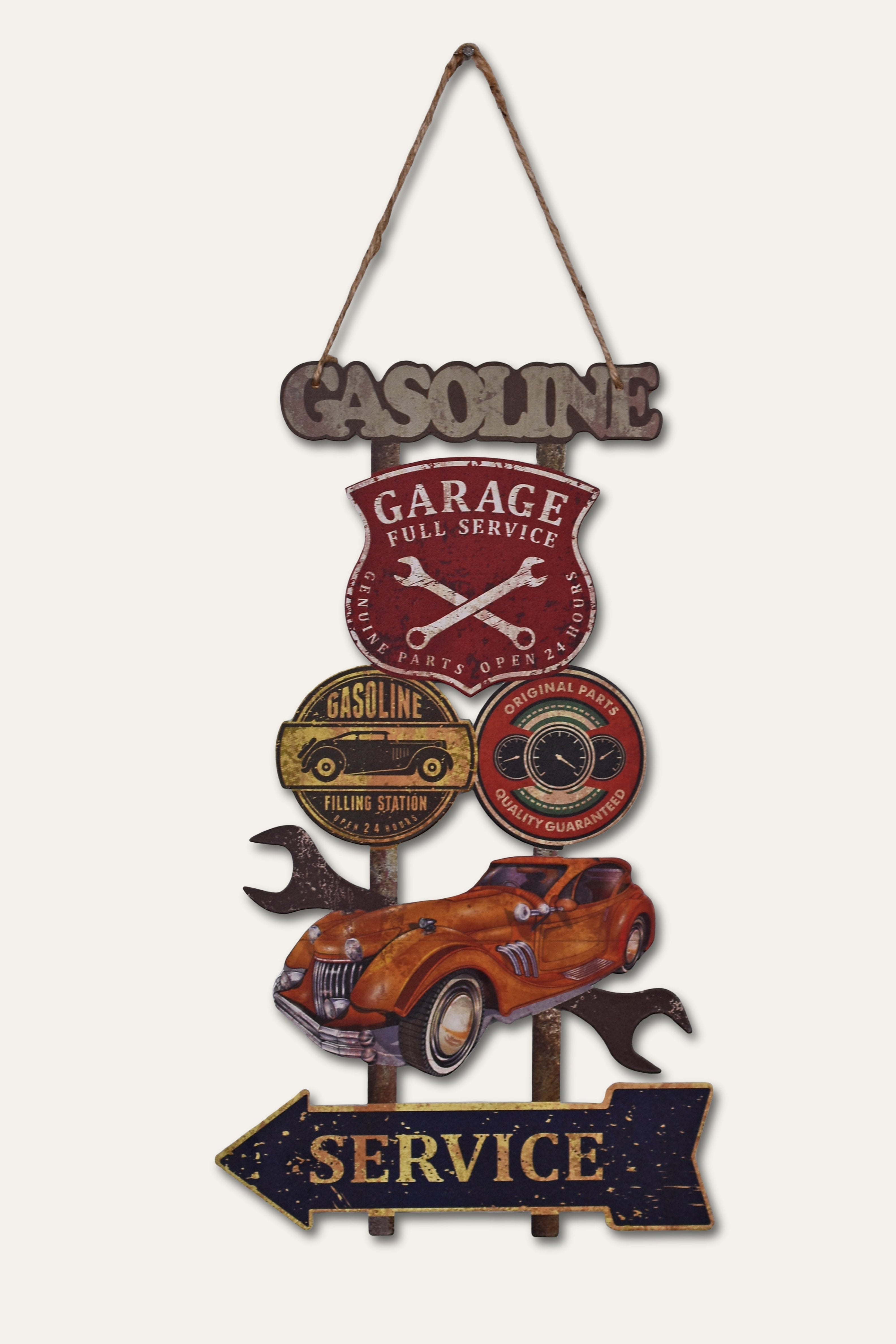 American Retro Garage Distressed Wall Décor
