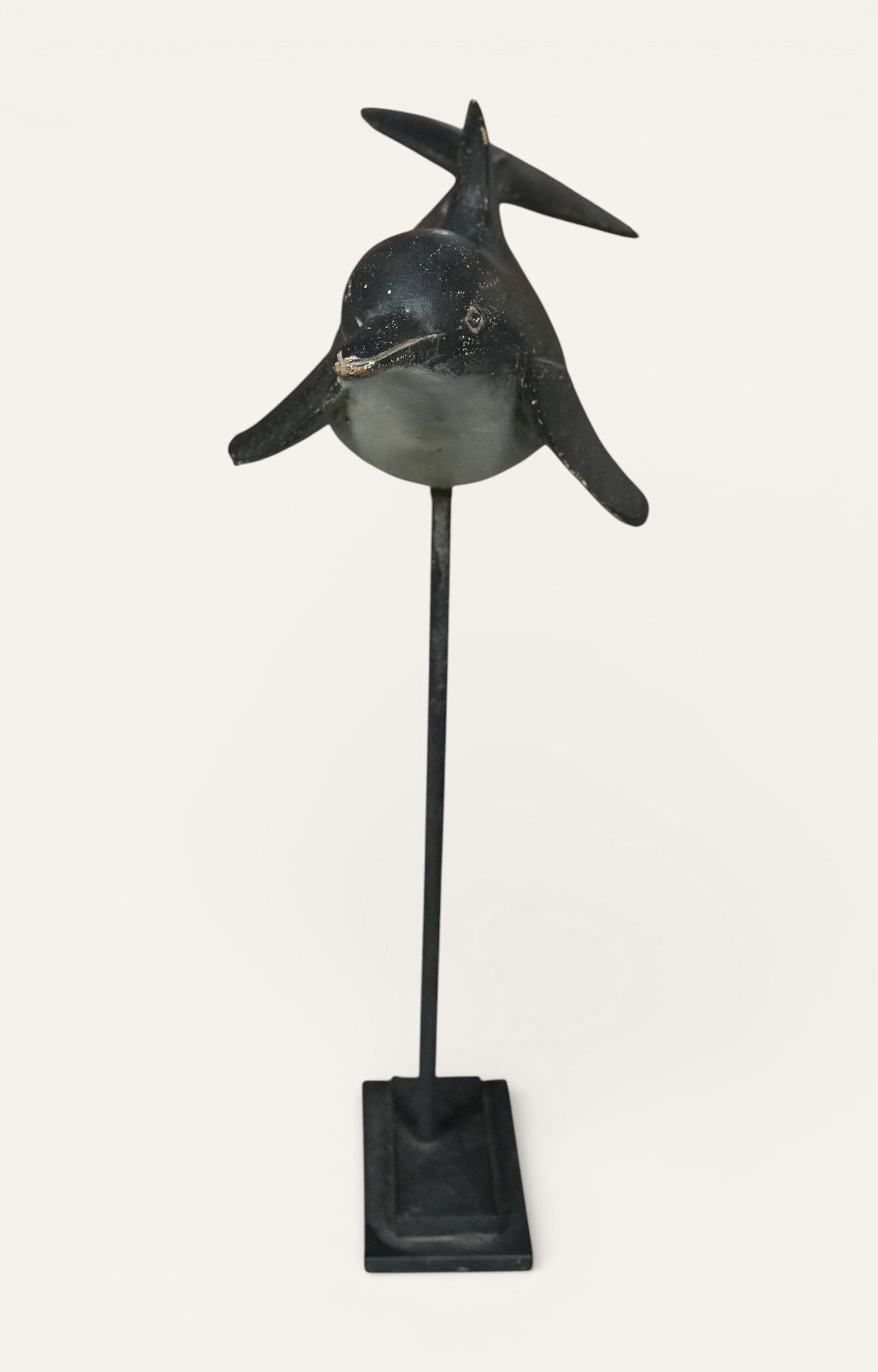 Decorative metal whale figure