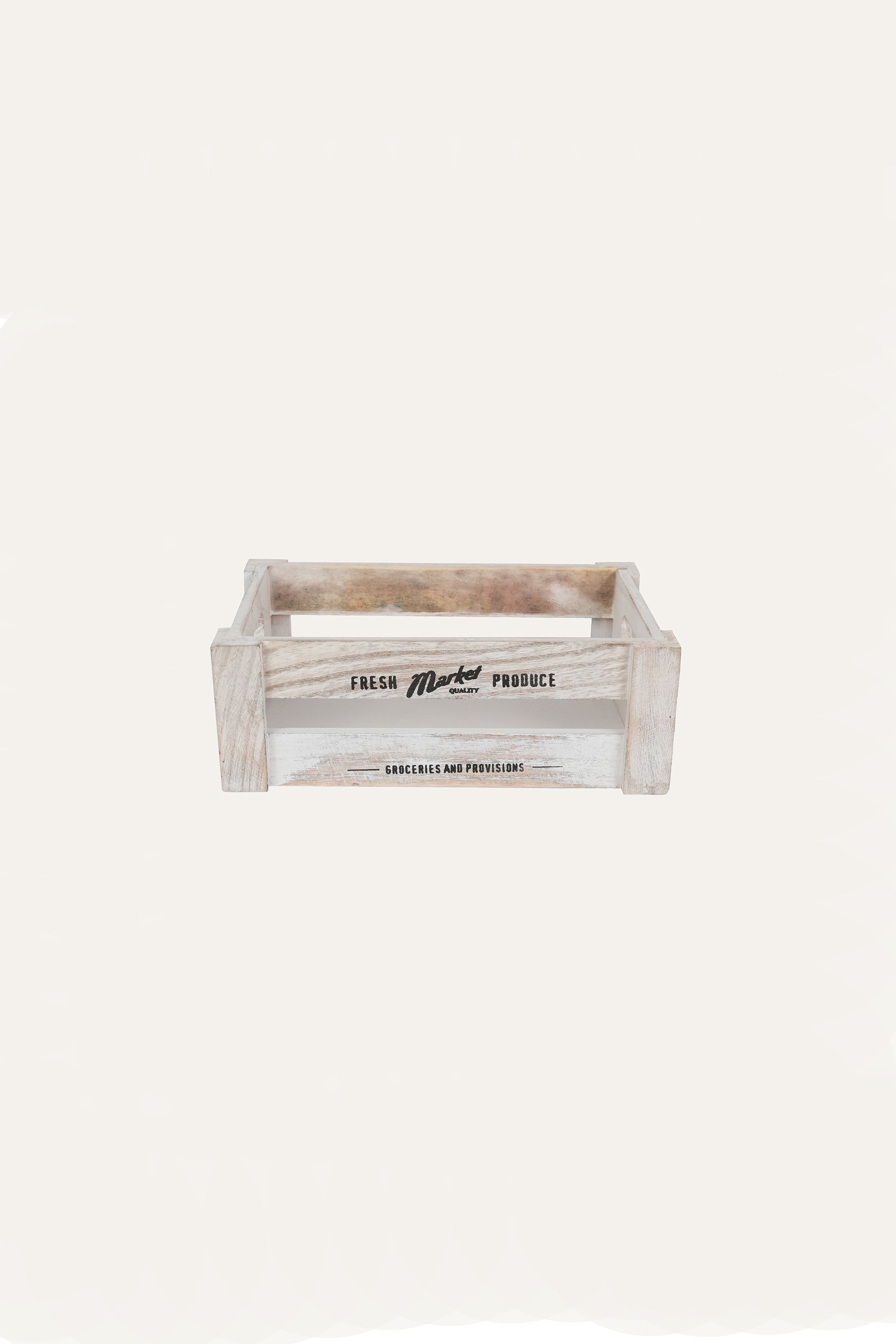 Antique Wooden Storage Basket - Small