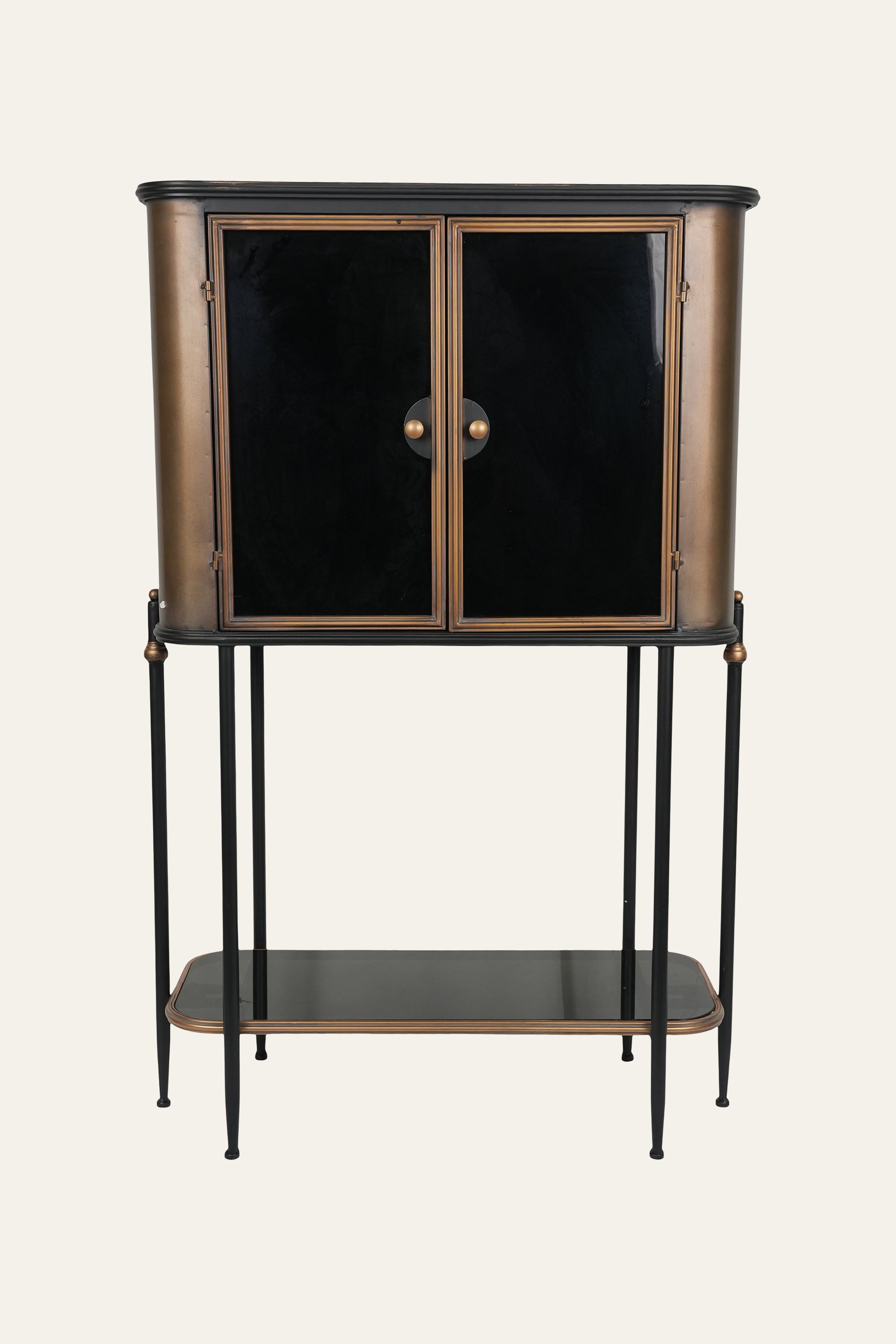 Black Tinted-Glass Display Cabinet in Metal