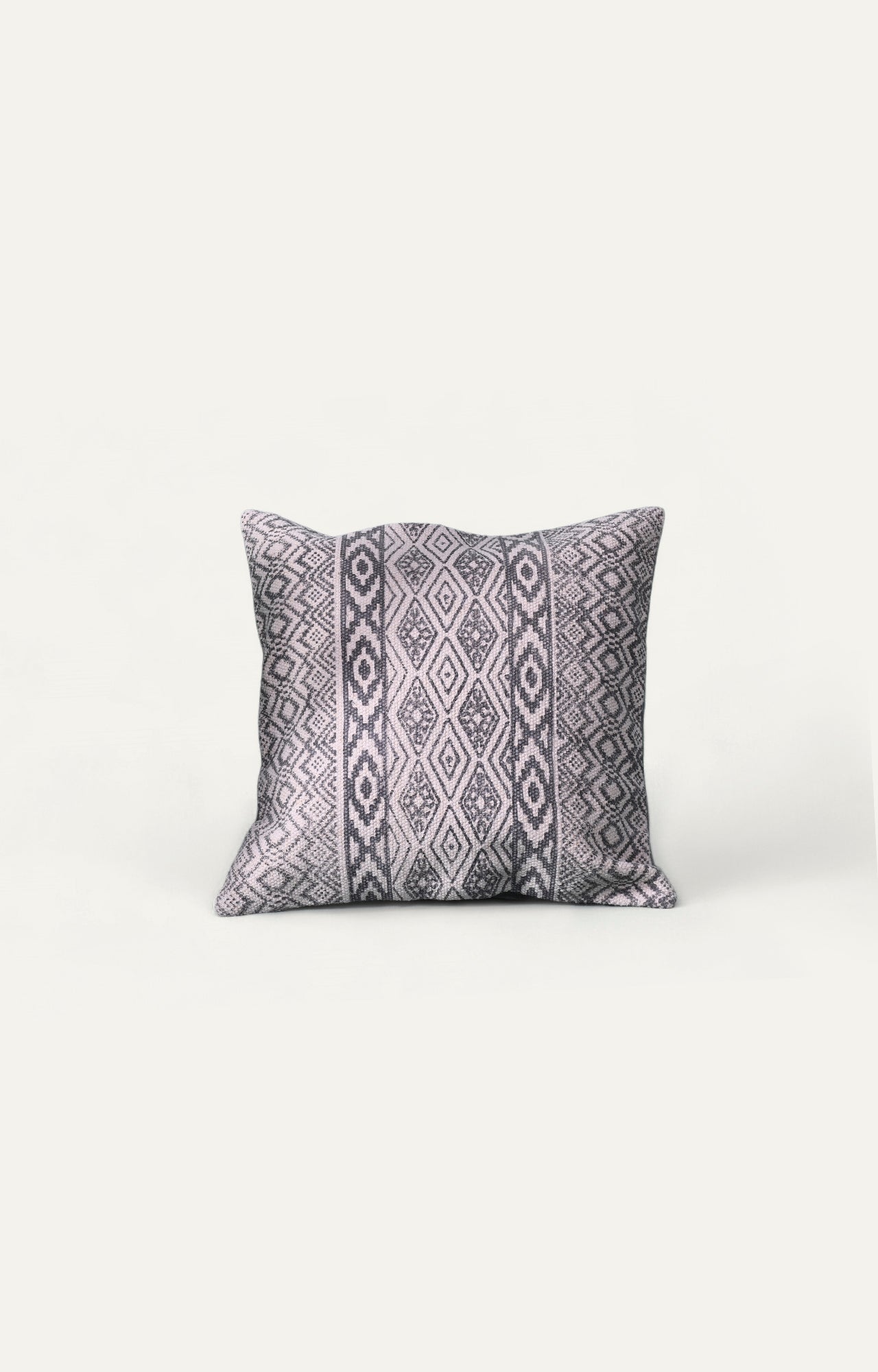 Black Diamond Pattern Cotton Cushion Cover