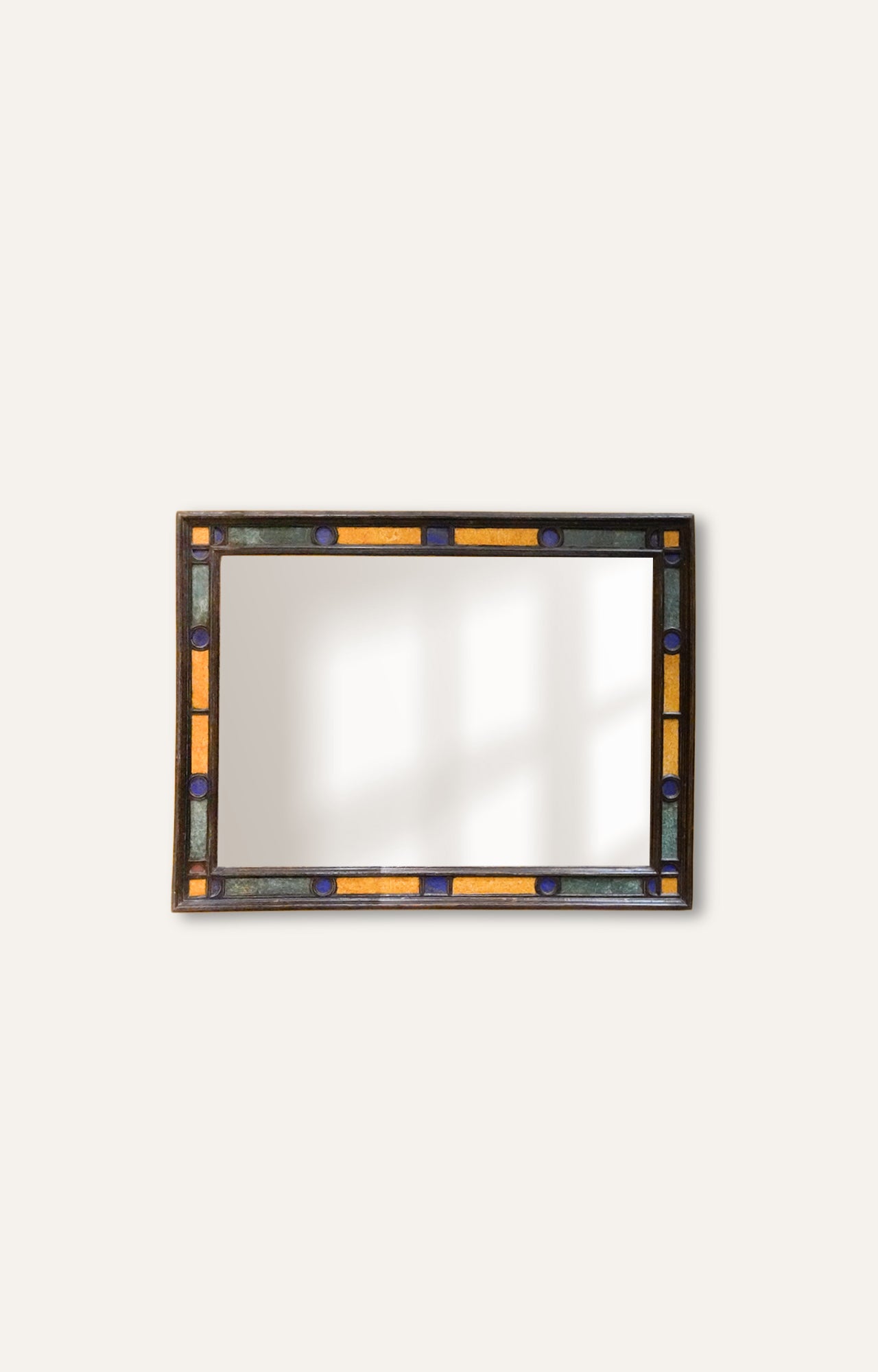 Rectangle Wall Mirror with Semi-Precious Stone Mosaic Frame