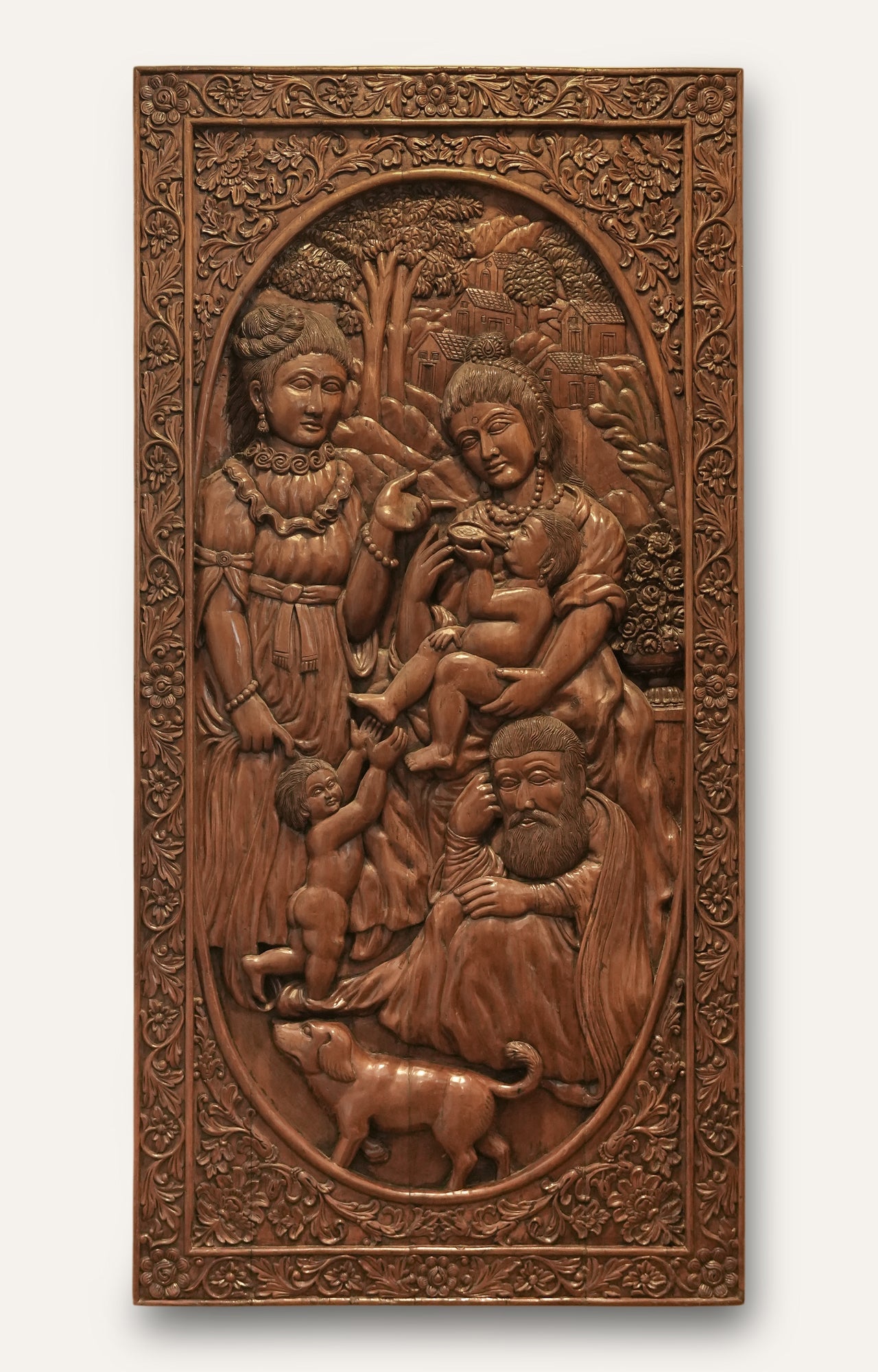 Carved Wooden Relief Panel