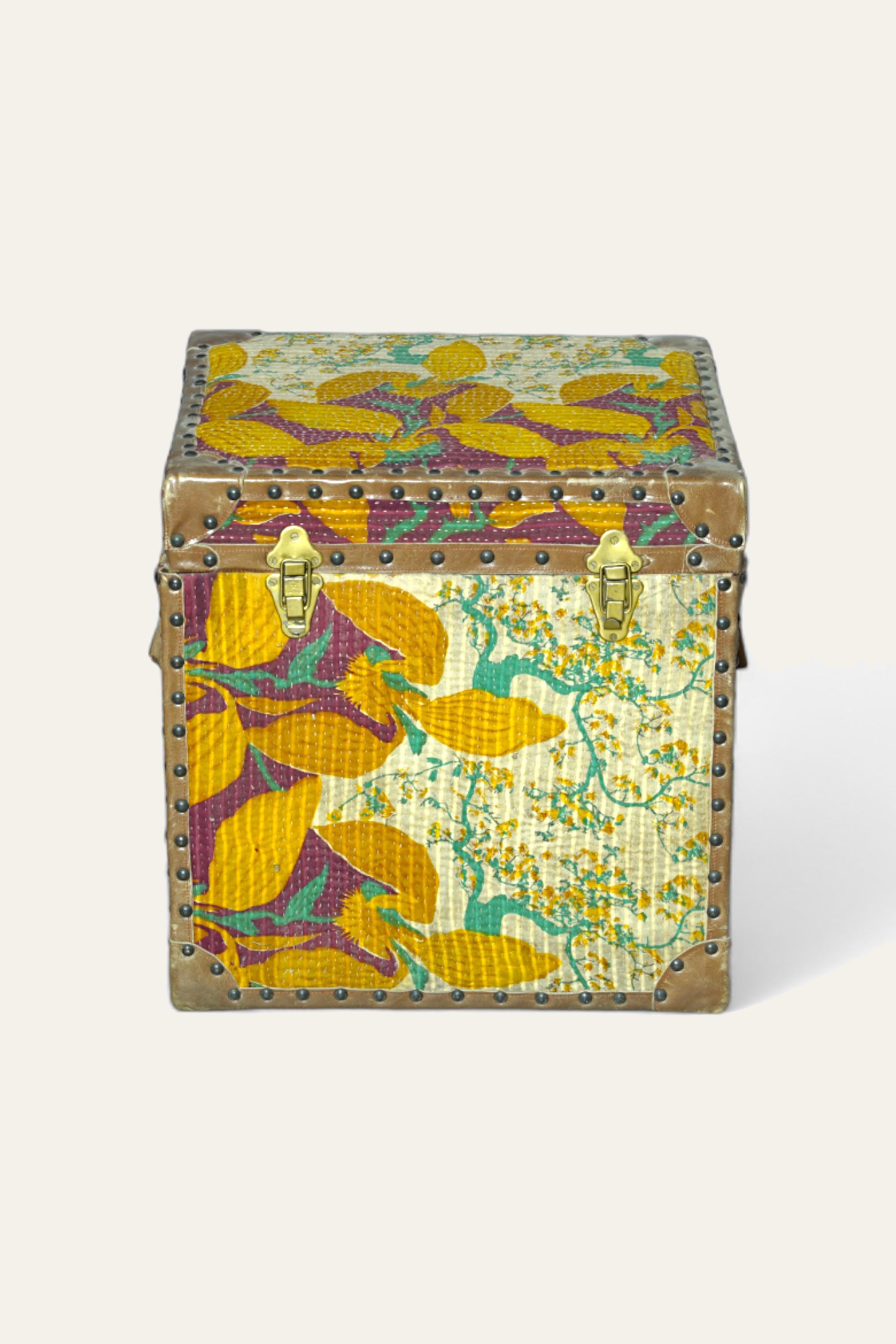 Botanical Ralli Textile Cube Trunk for Kids' Room