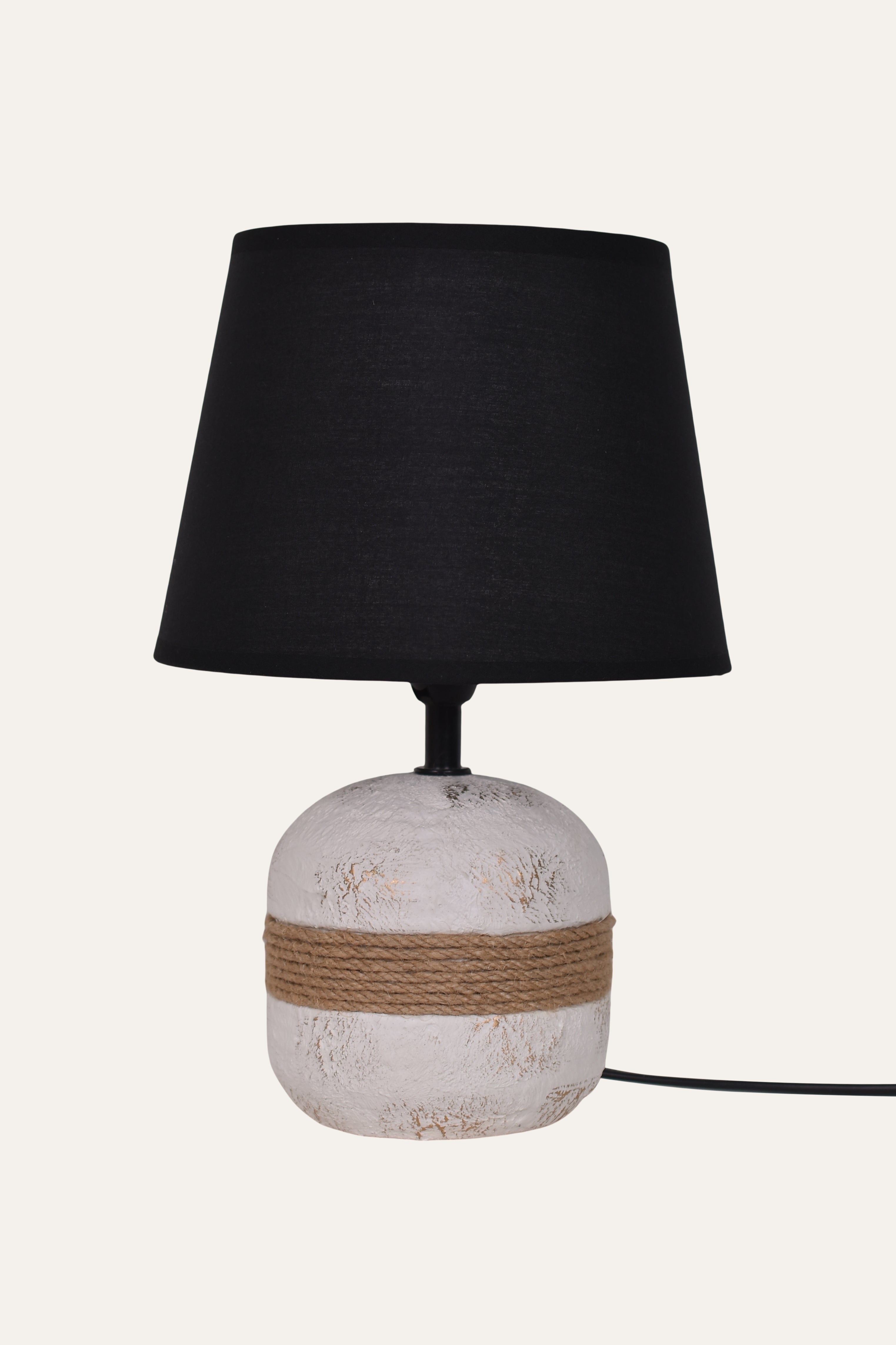 Modern Ceramic Table Lamp with Black Fabric Shade