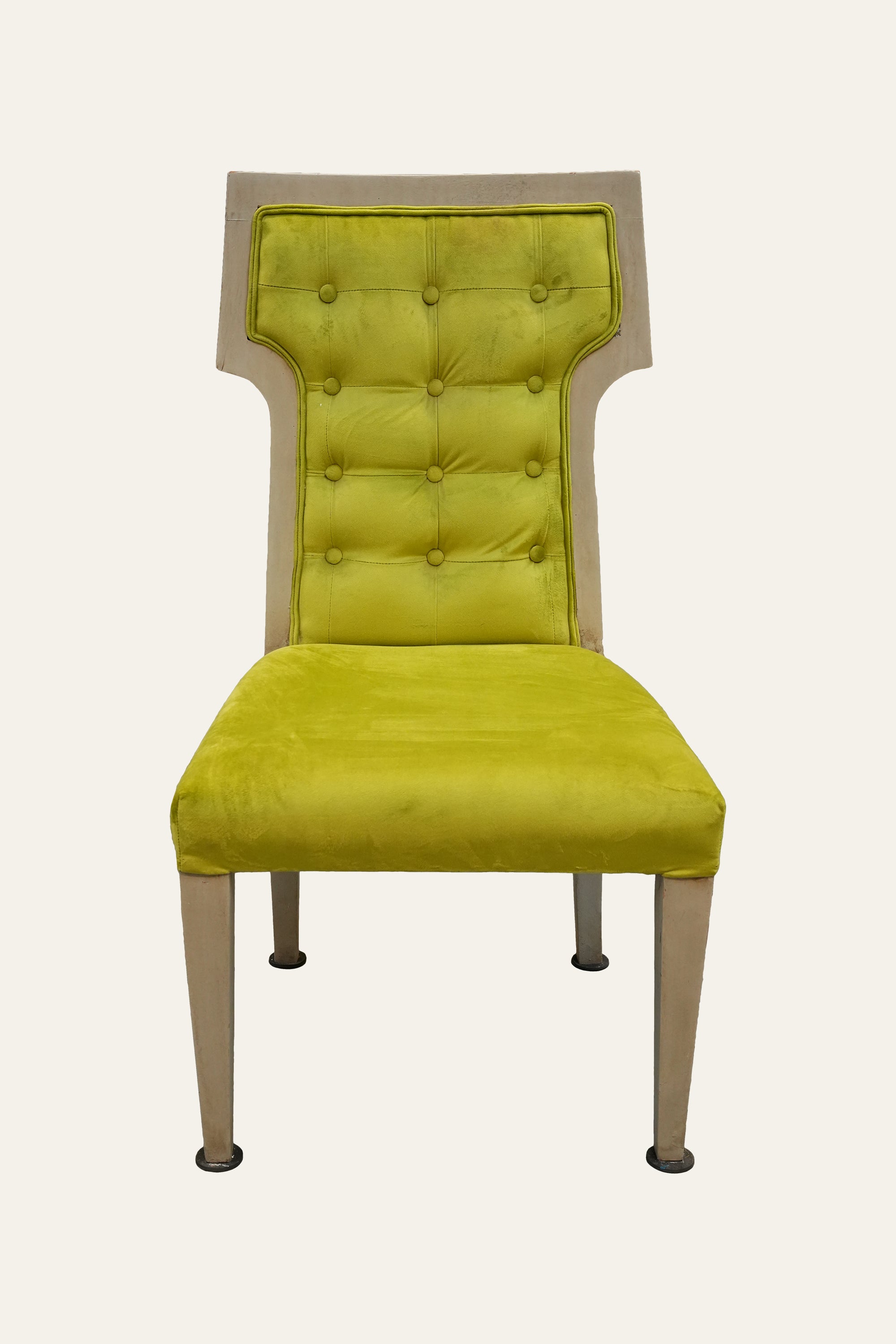 Lime Green Tufted Velvet High Back Dining Chair