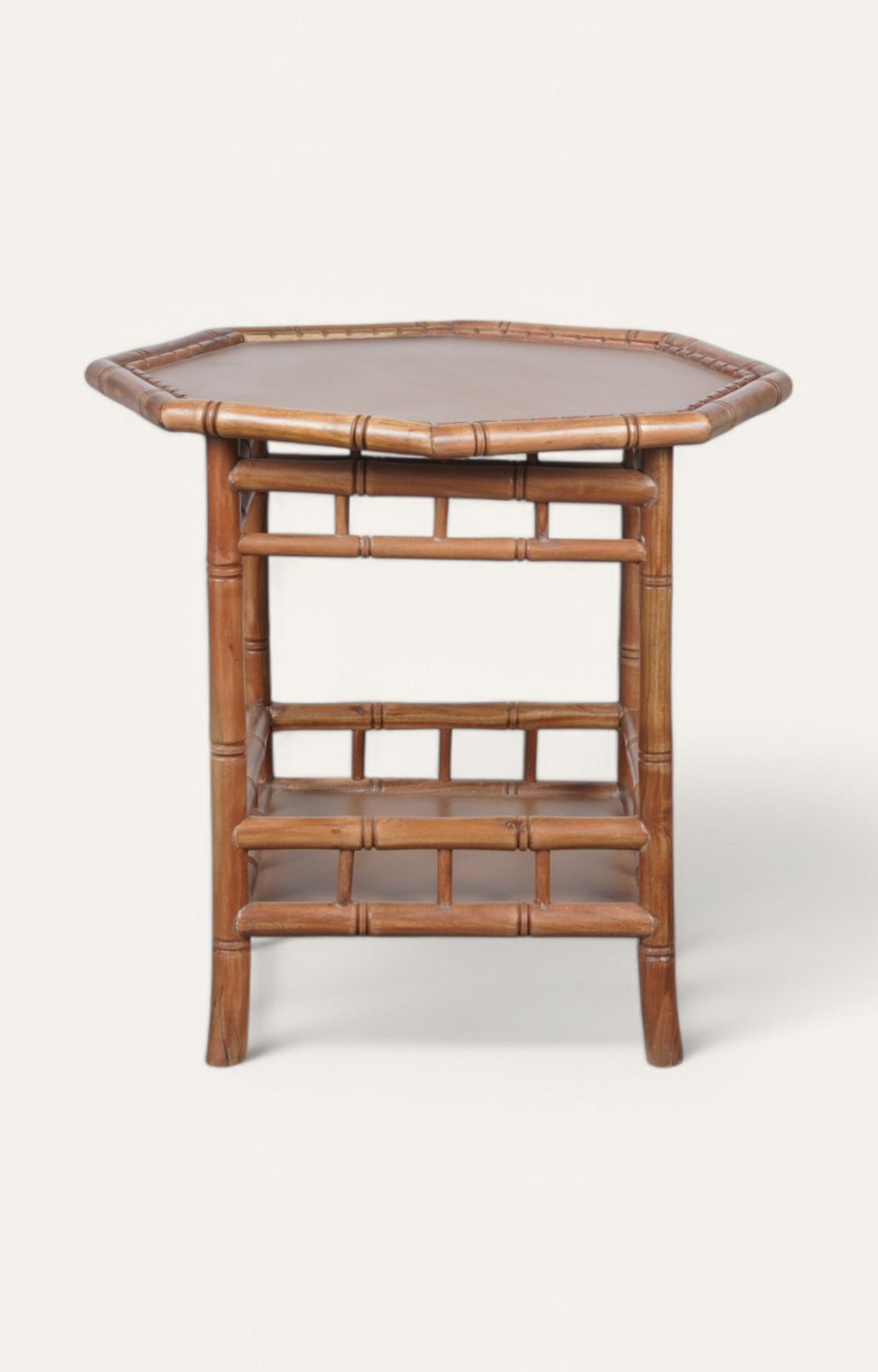 Coastal Bamboo Octagonal Side Table