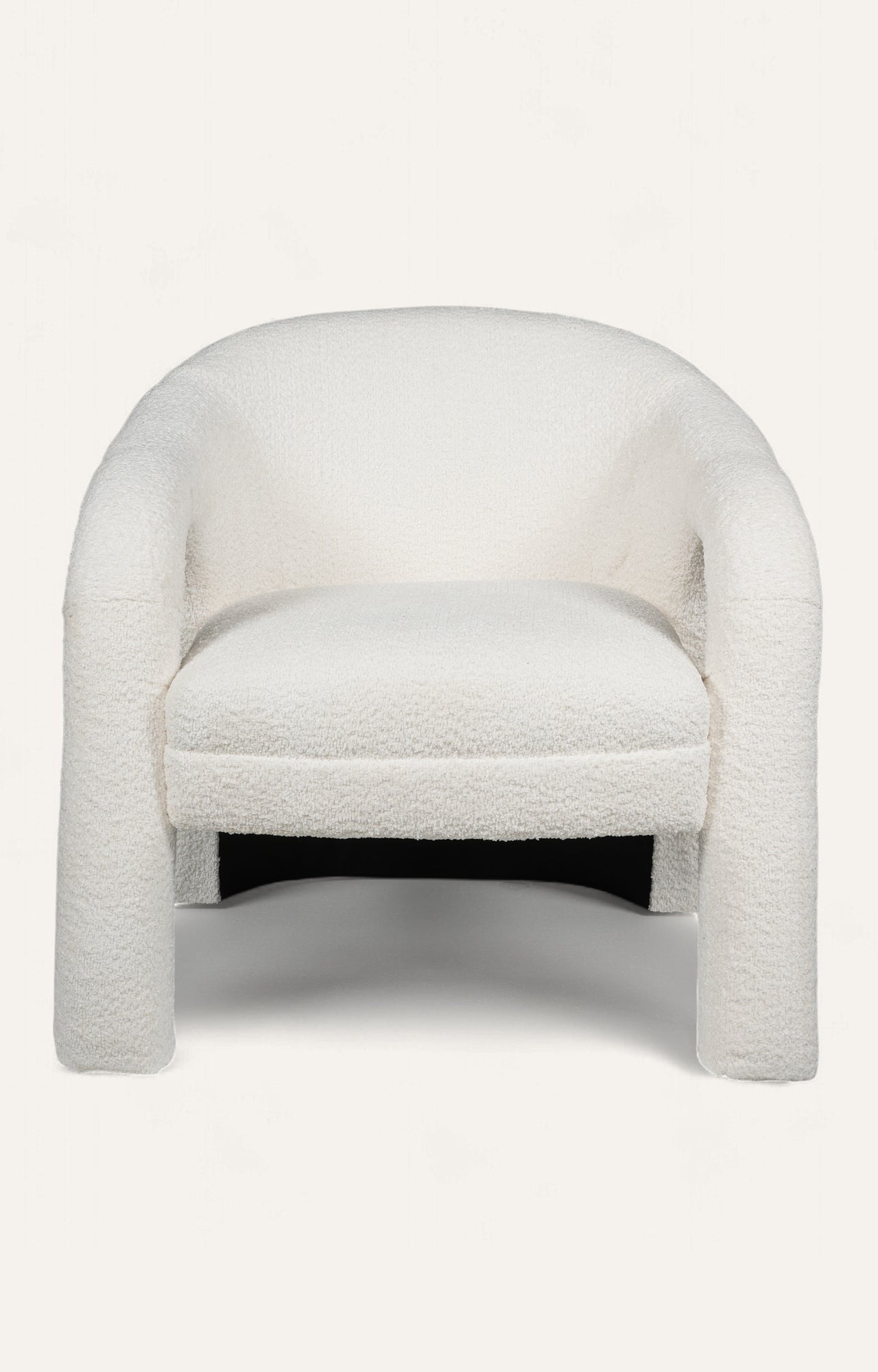 Modern Bouclé Curved Arm Lounge Chair