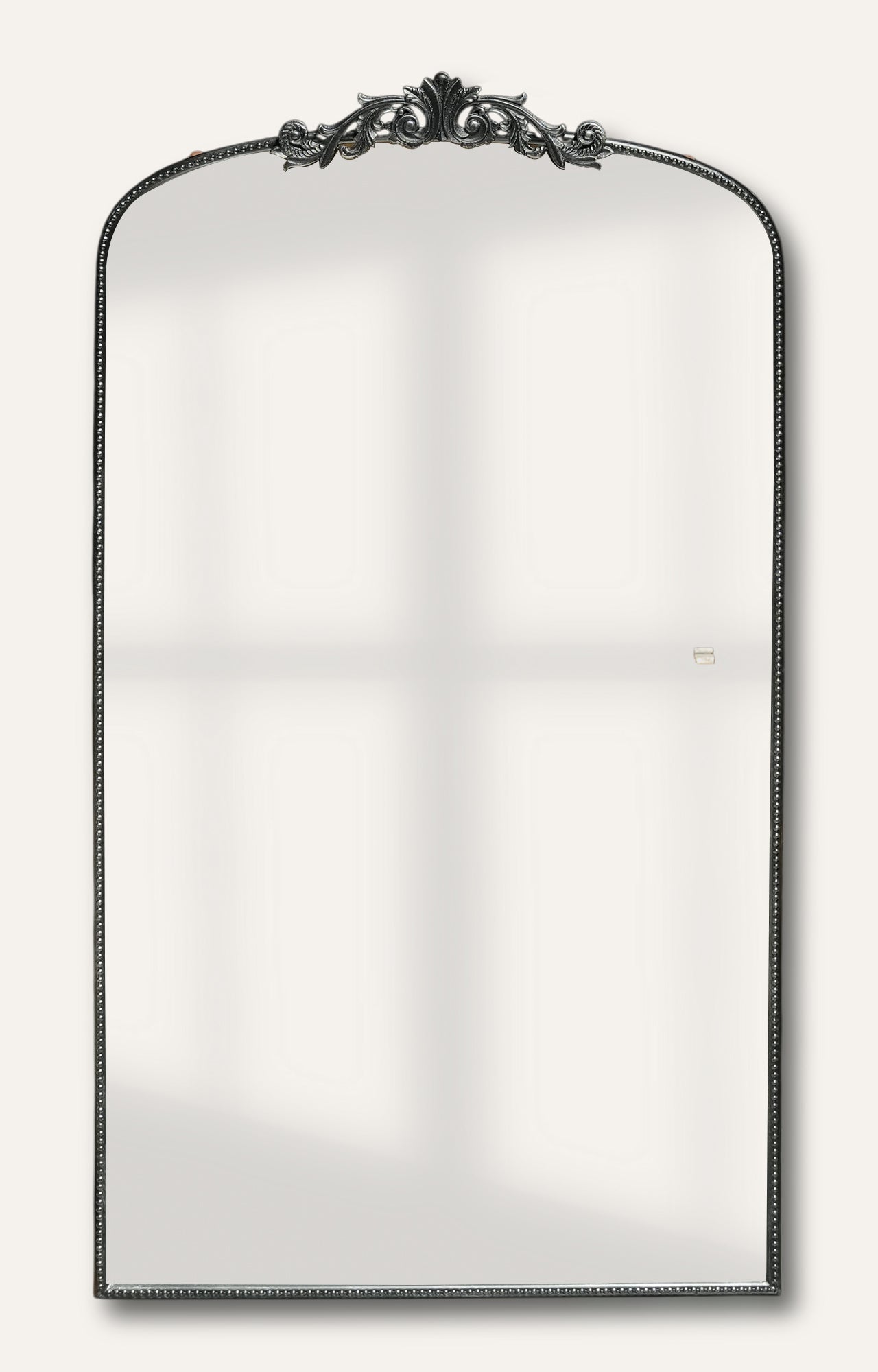 Vintage Black Ornate Arch Mirror