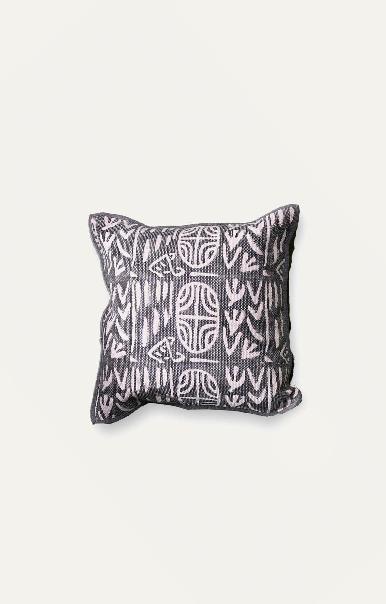 Black Abstract Printed Cotton Cushion Cover