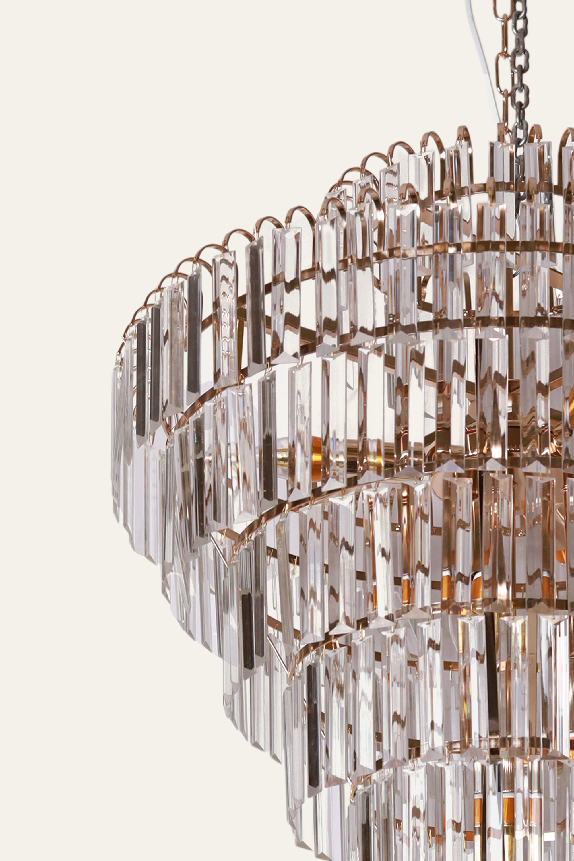 White Cascade Glass Chandelier for Living Room