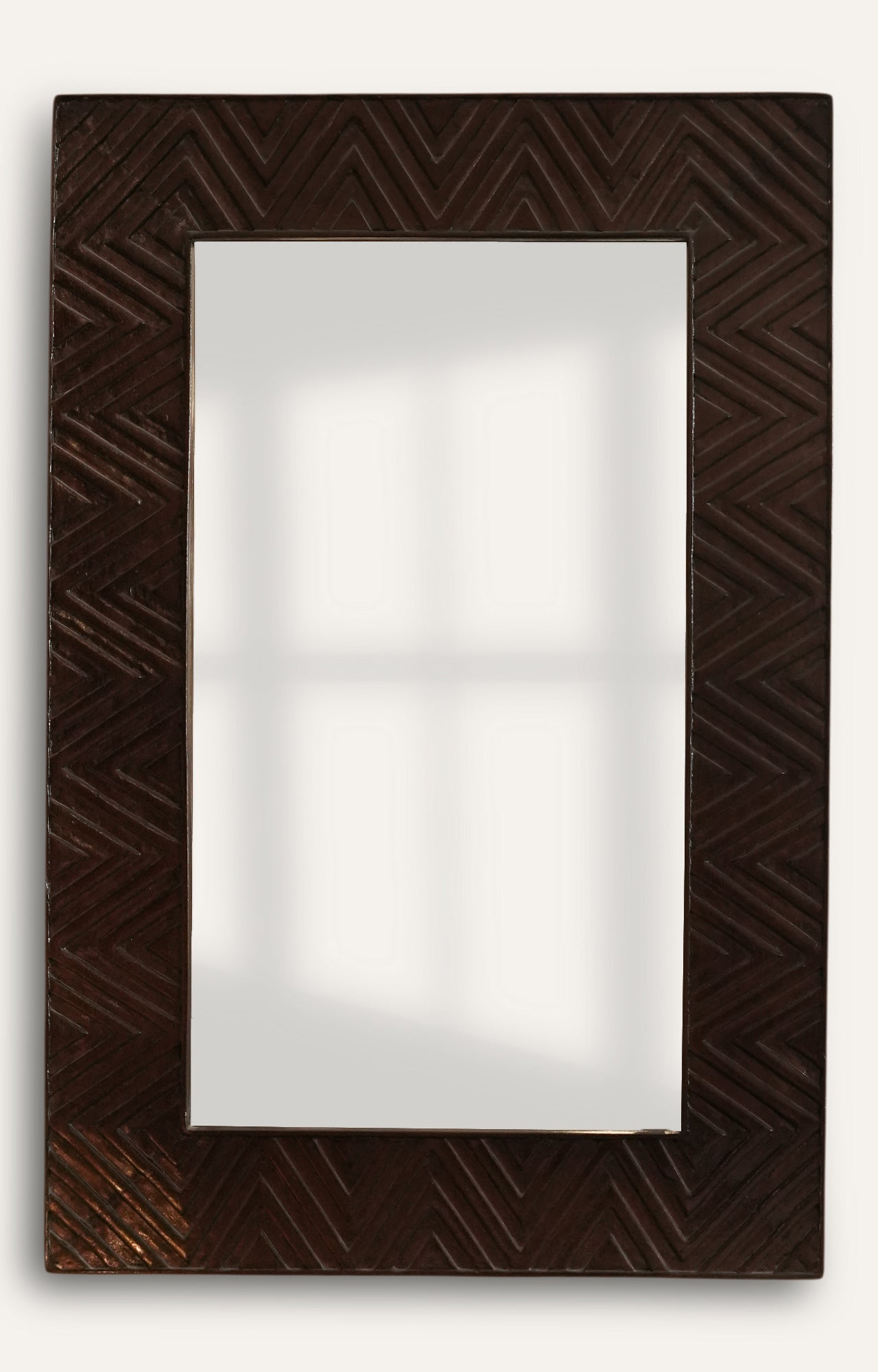 Geometric Zigzag Pattern Mirror