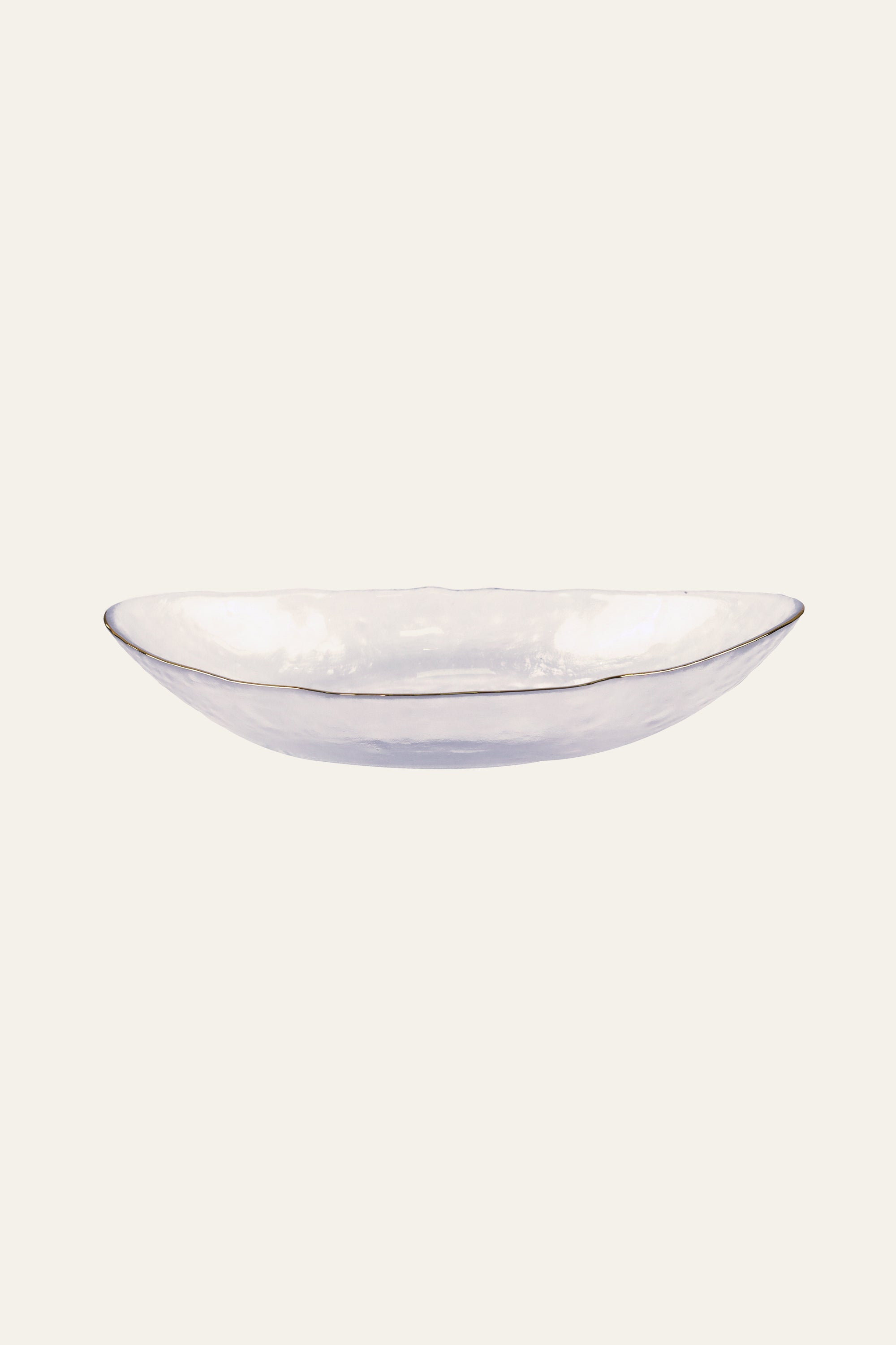 Oval Boat-Shaped Glass Serving Plate