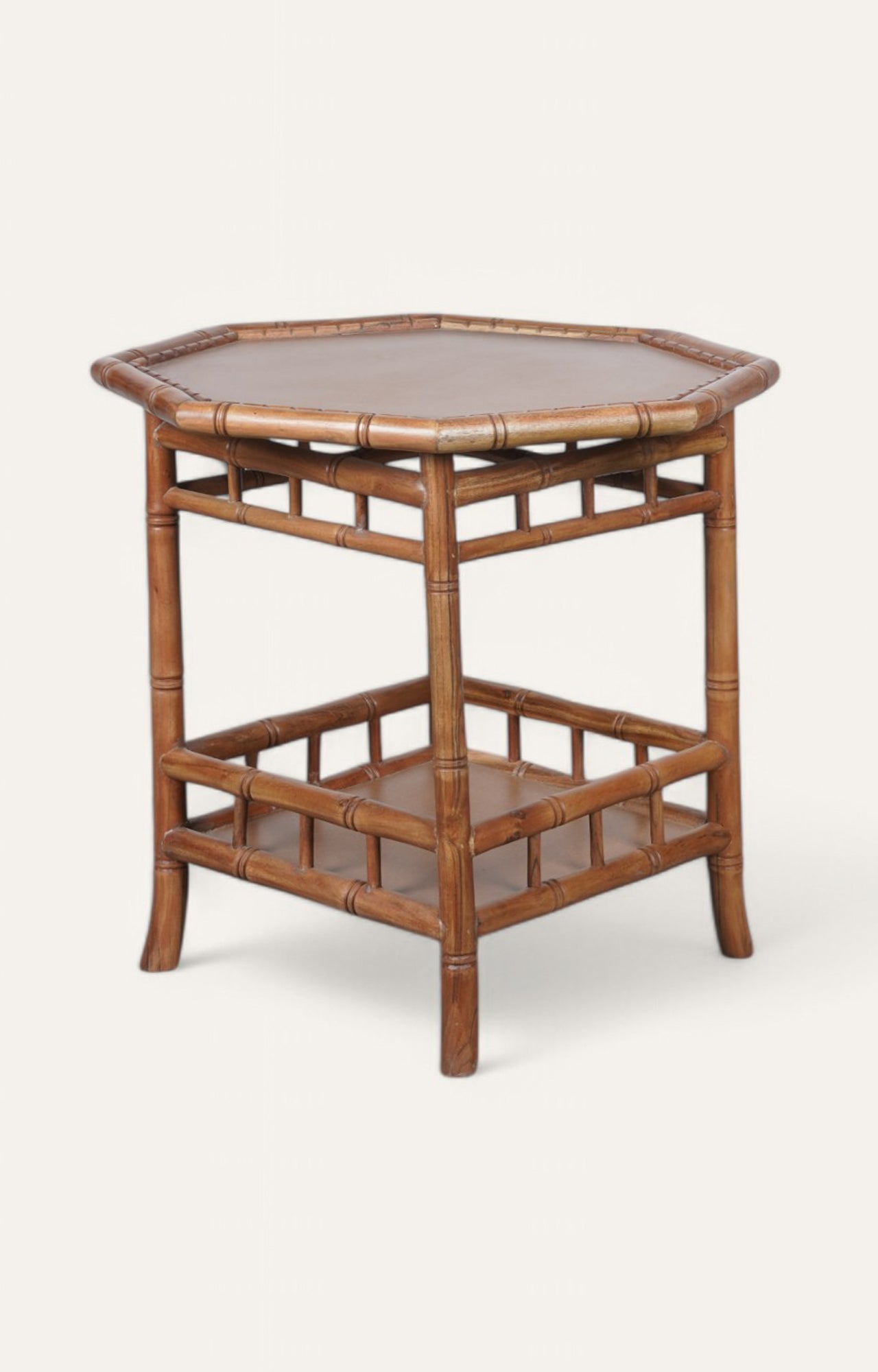 Coastal Bamboo Octagonal Side Table