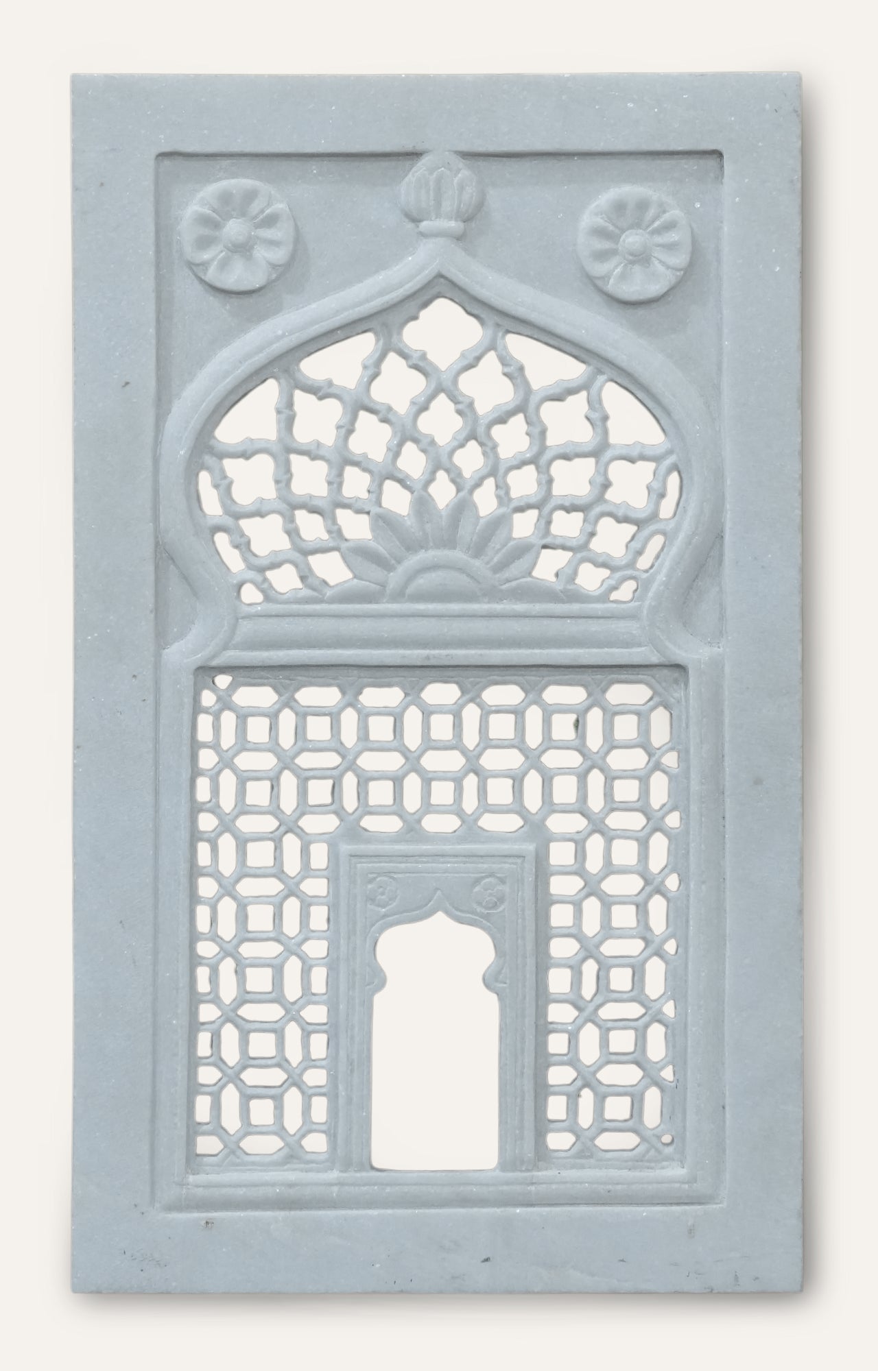 Mughal Hand carved Marble Jali Wall Panel