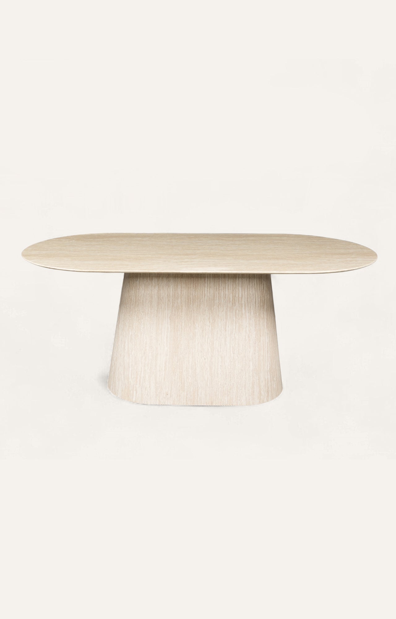 Fluted Pedestal Round Table in Natural Wood