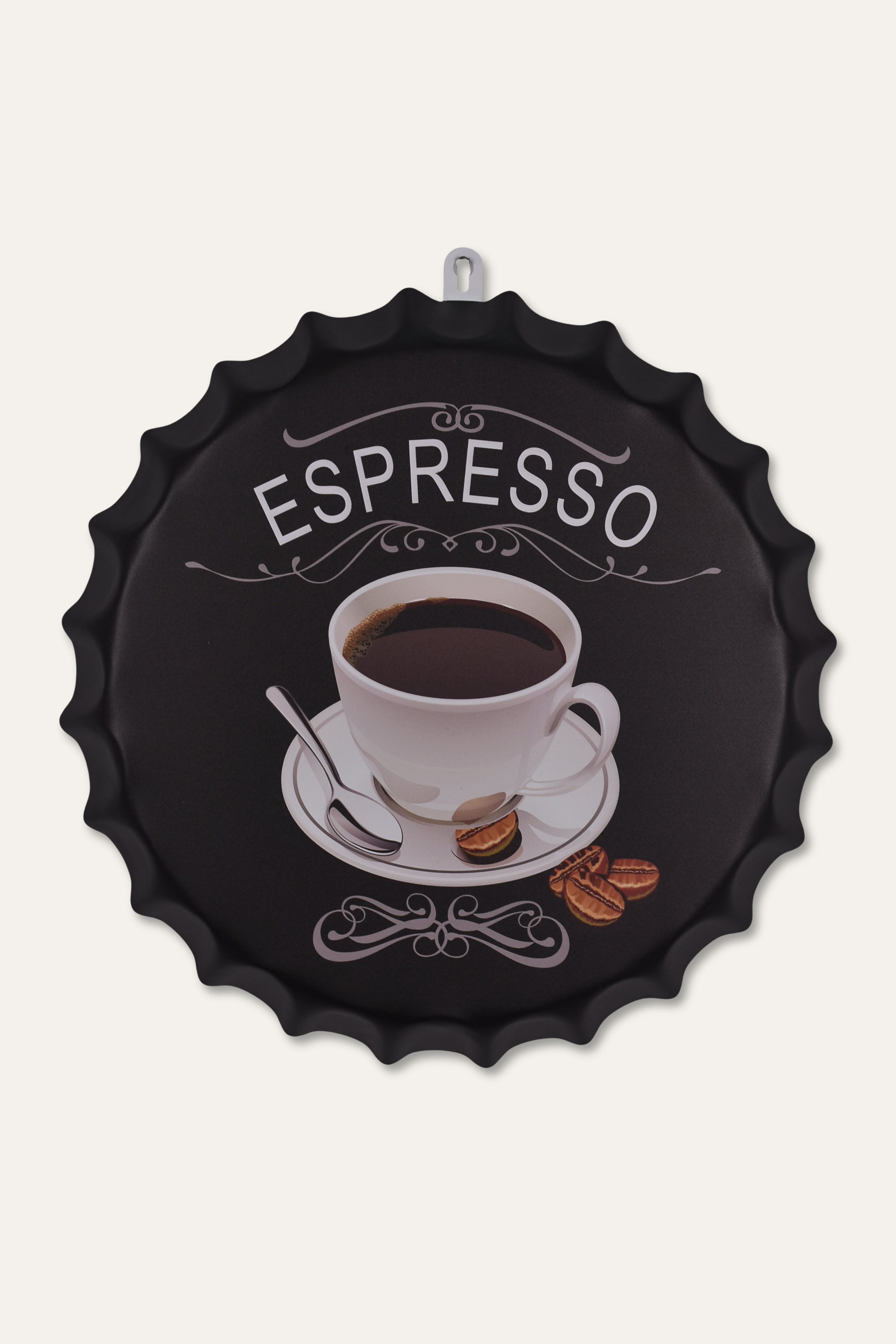 Espresso Bottle Cap Metal Wall Sign