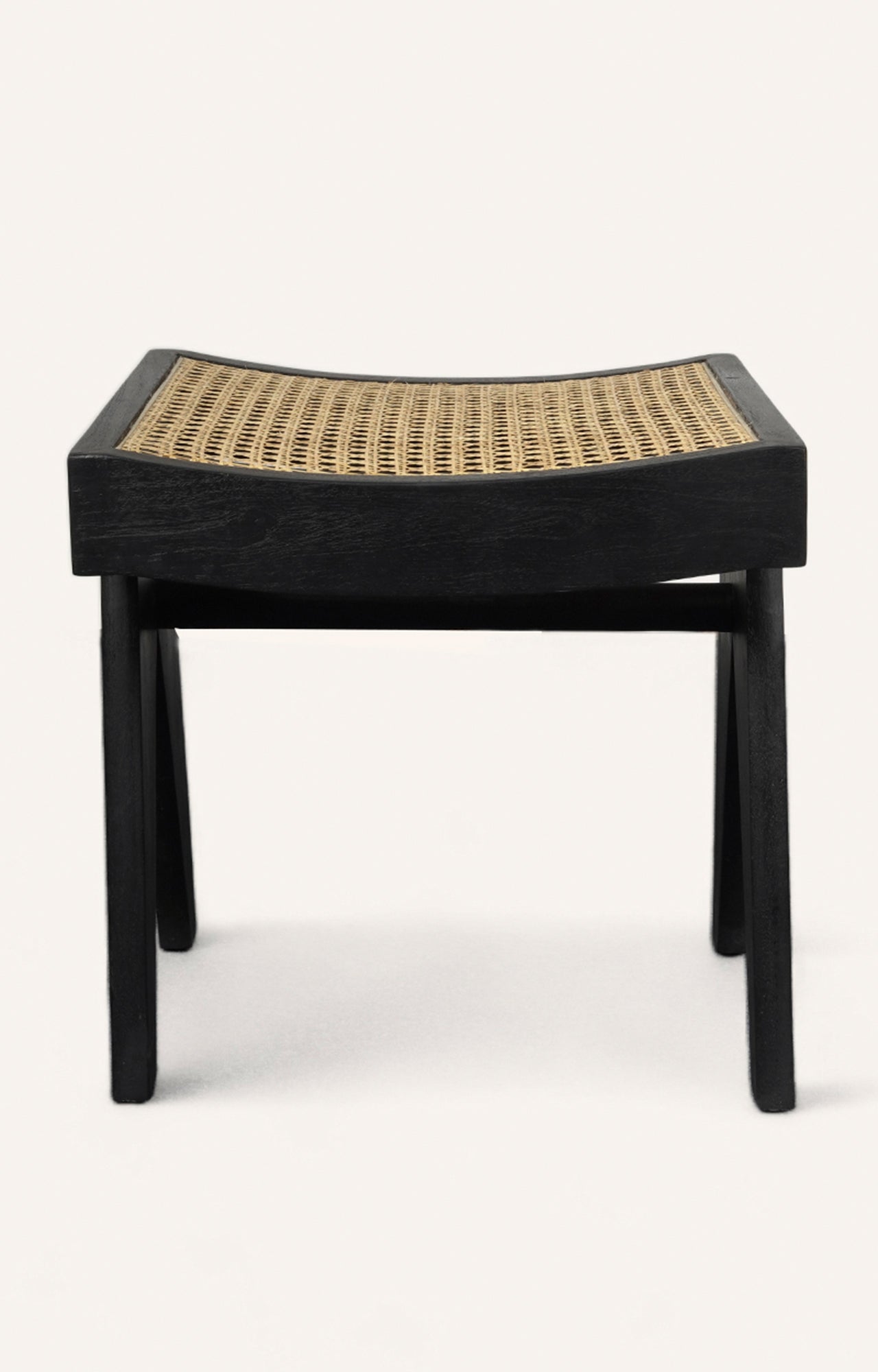 Black Rattan Stool