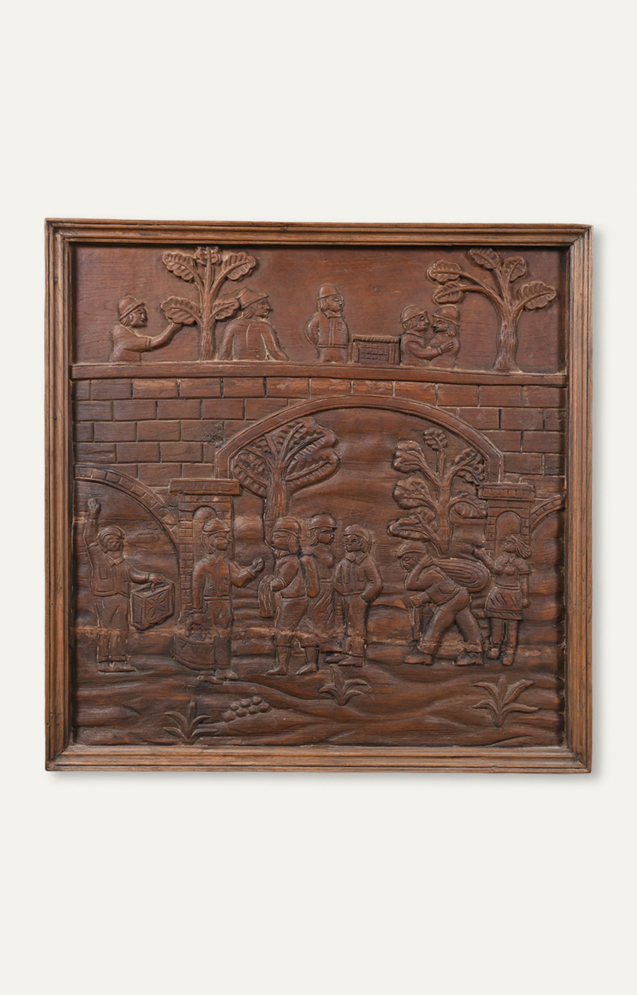 French Vintage Walnut Panel