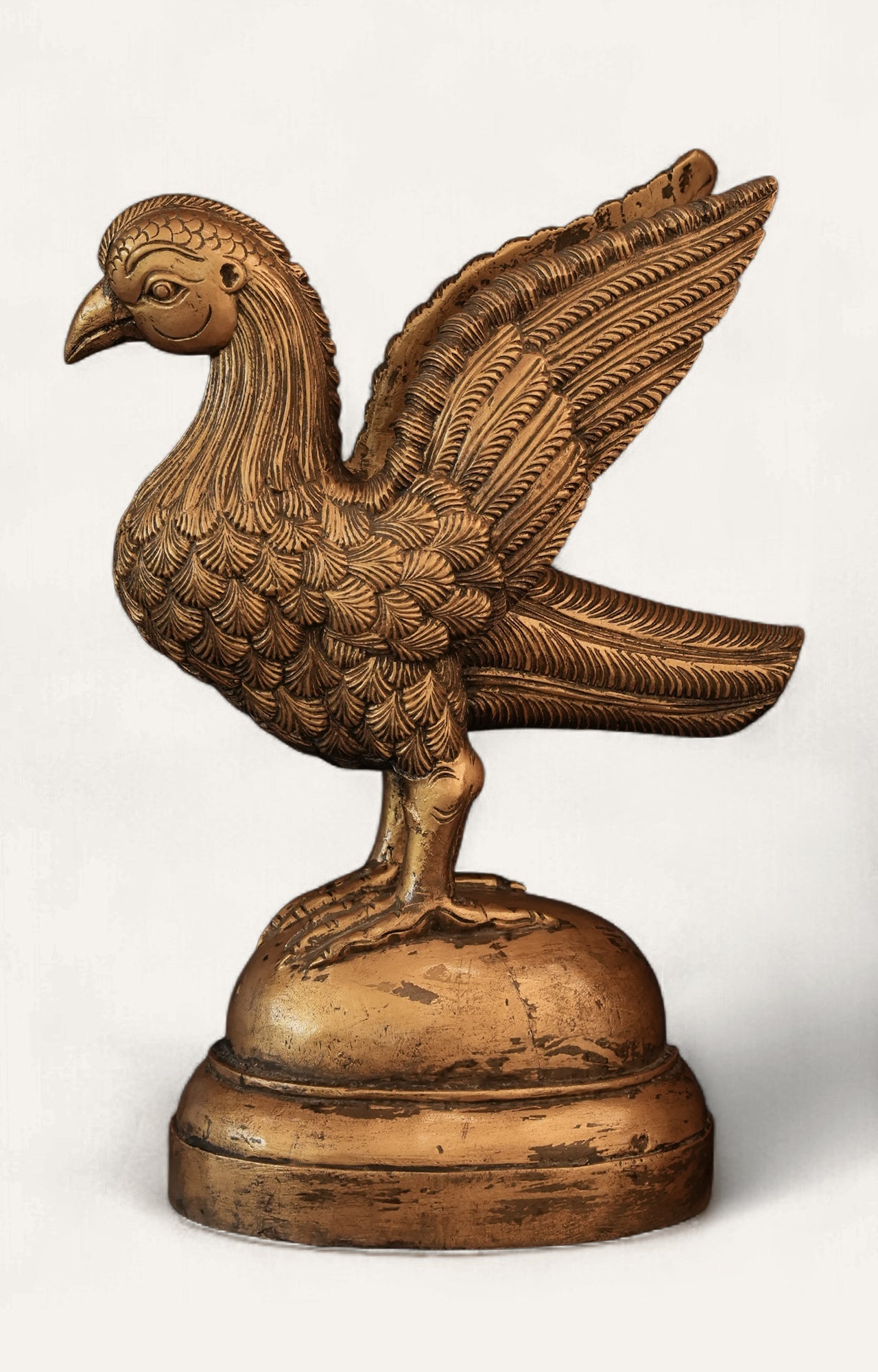 Handcrafted Golden Feather Bird