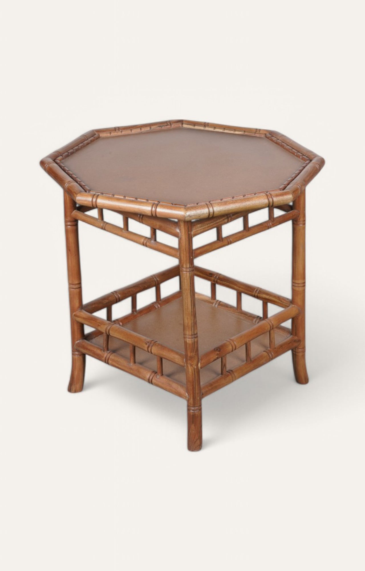 Coastal Bamboo Octagonal Side Table