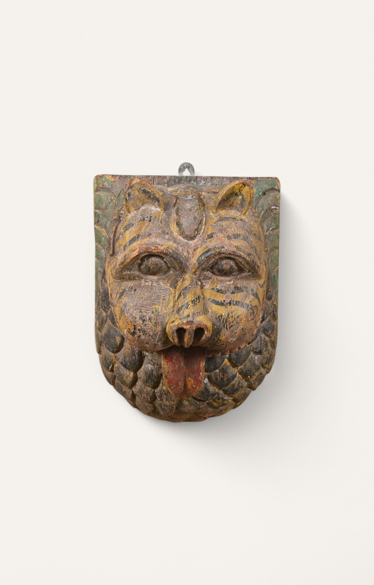 Traditional Wooden Tiger Wall Mask