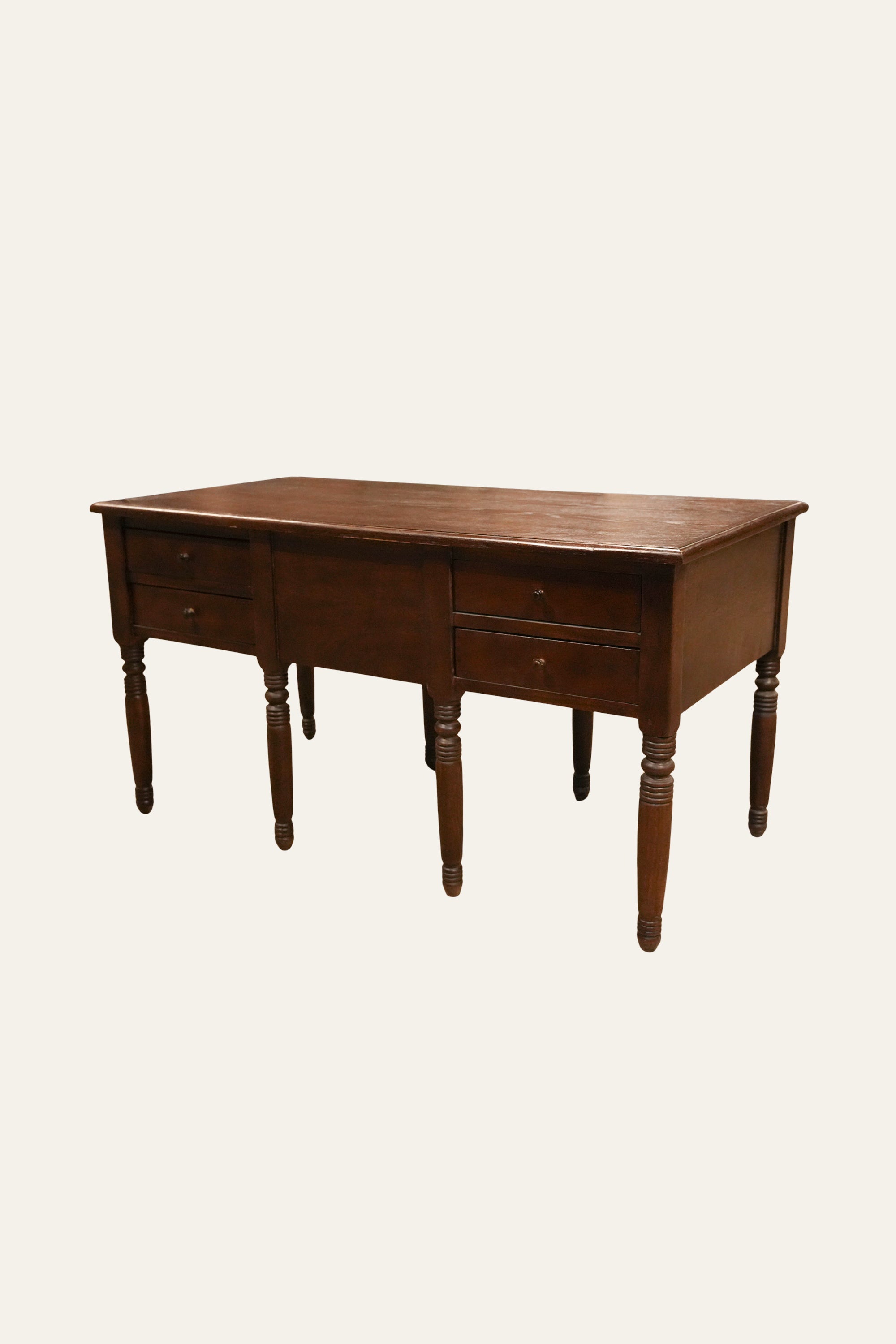 Dark Brown Wood Console Table with Storage