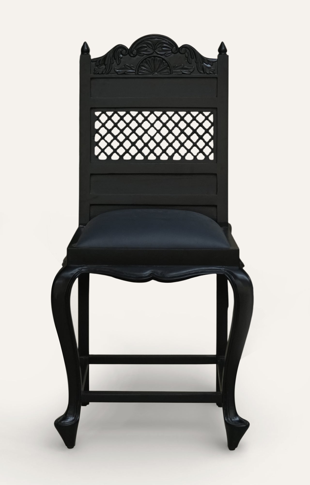 Black Lattice Back Dining Chair