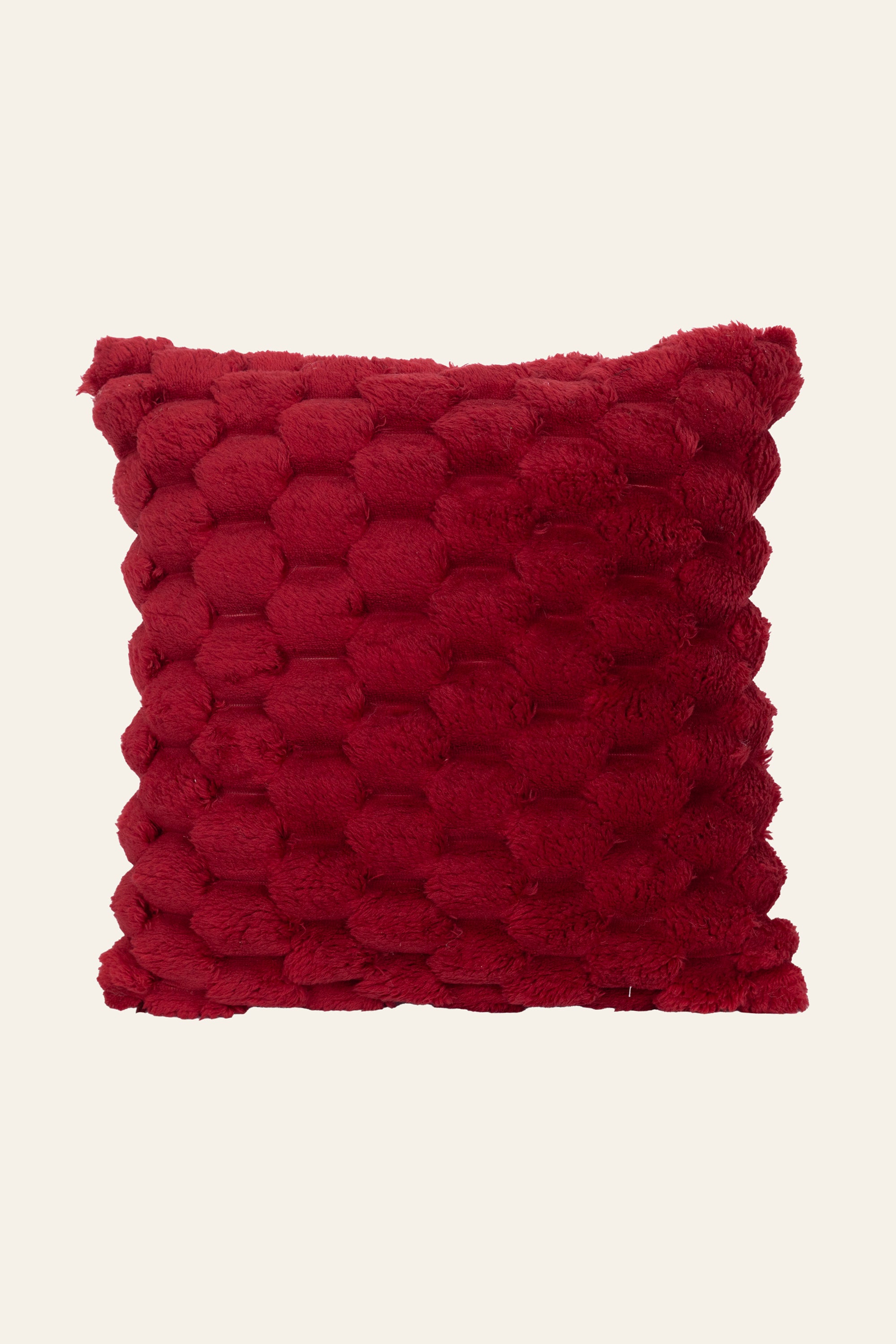 Plush Soft Pineapple Grid Turtle Pattern Cushion - Red